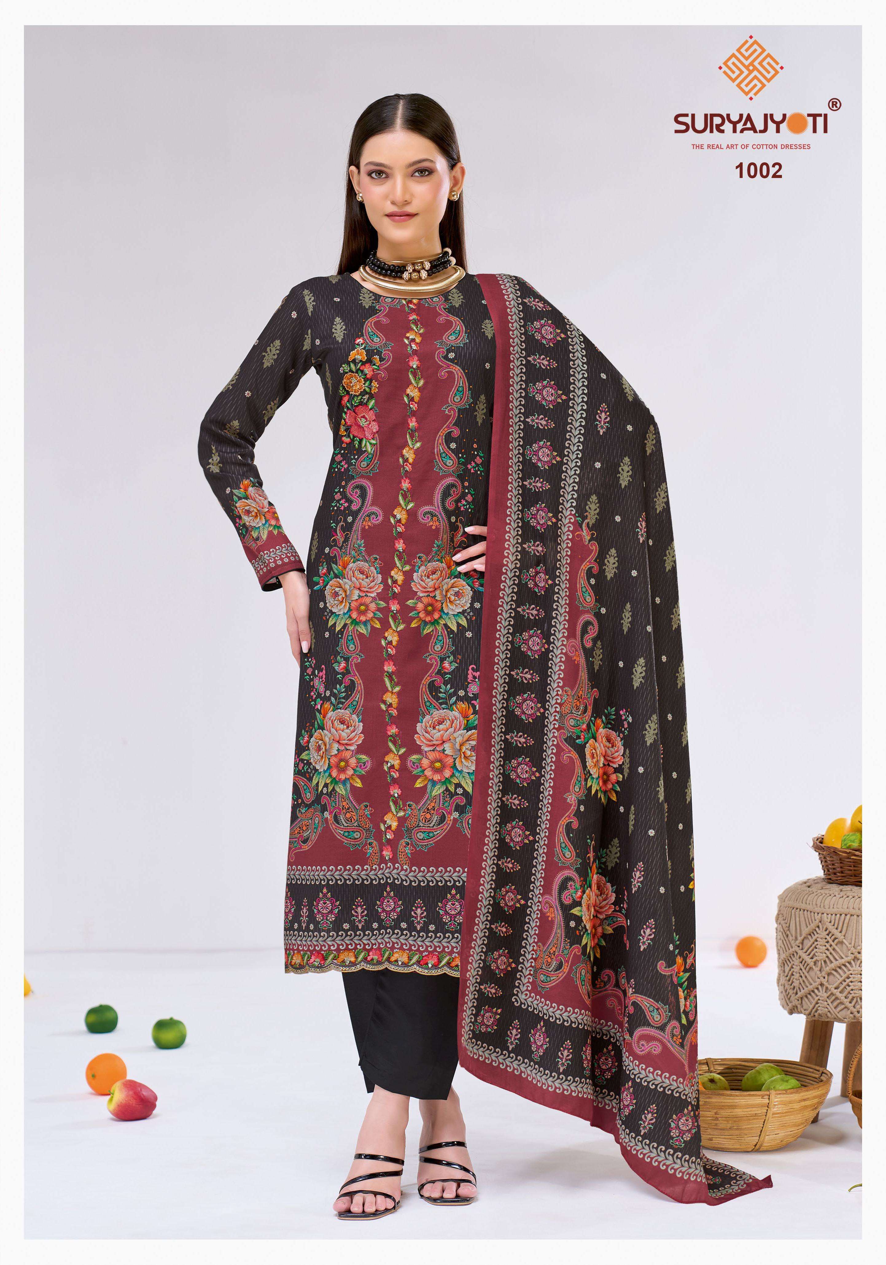 SURYAJYOTI ZAKIRAH VOL 1 COTTON PRINT WITH EMBROIDERY WORK SUIT