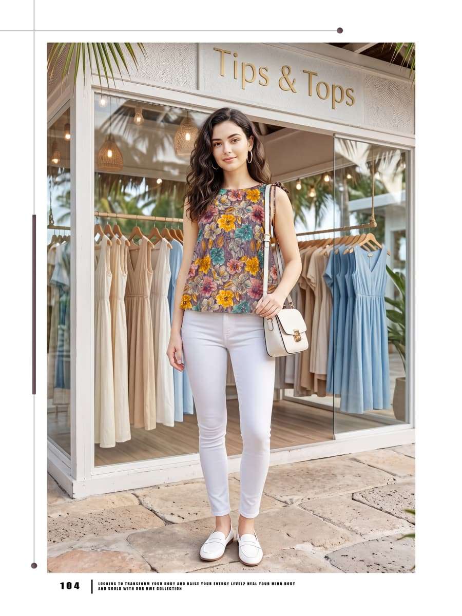 TIPS AND TOPS MIMI COTTON PRINT FANCY SUMMER WEAR LADIES TOP