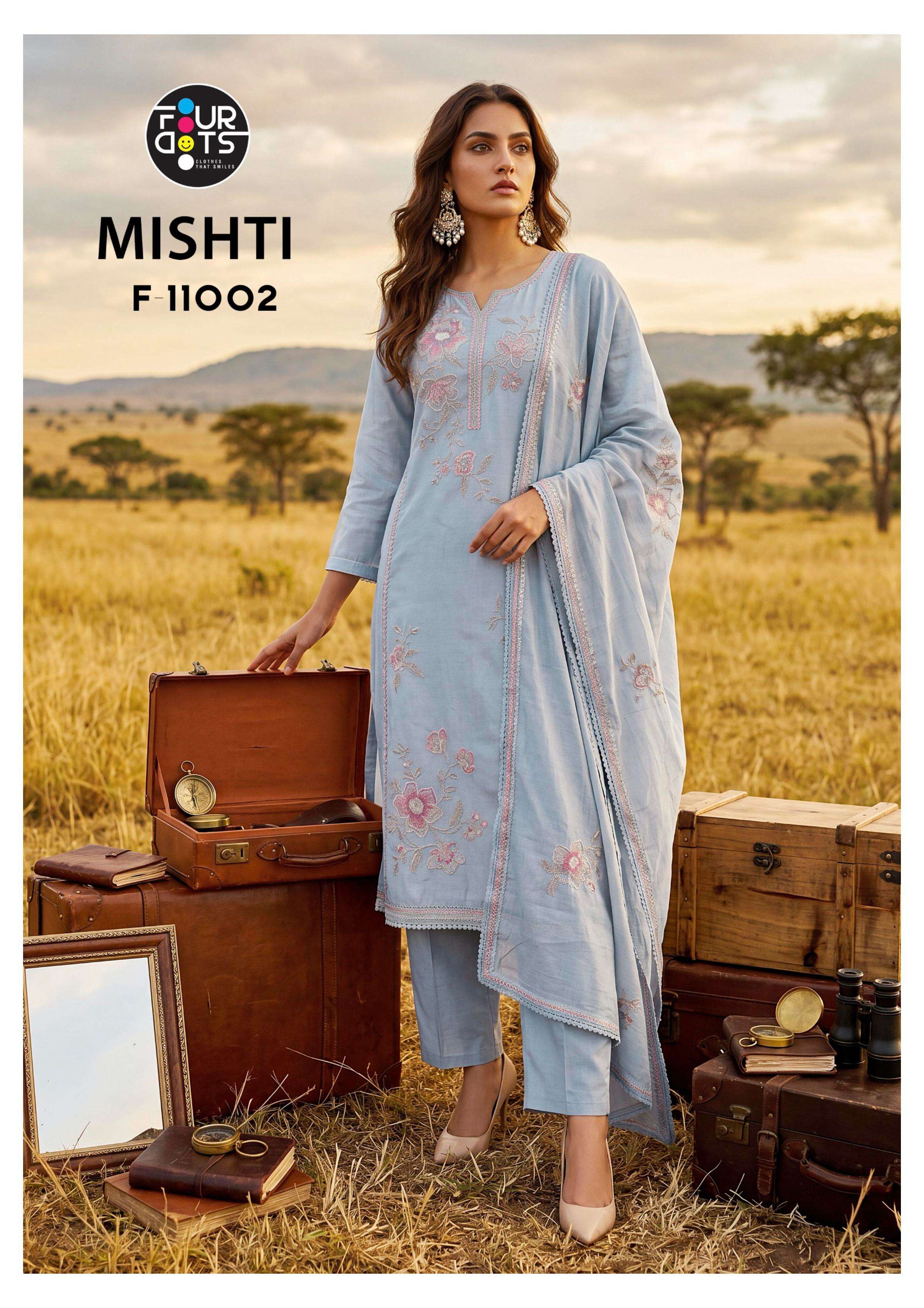 TRIPLE AAA MISHTI CHANDERI FABRIC FANCY DESIGNER WORK LADIES SUIT