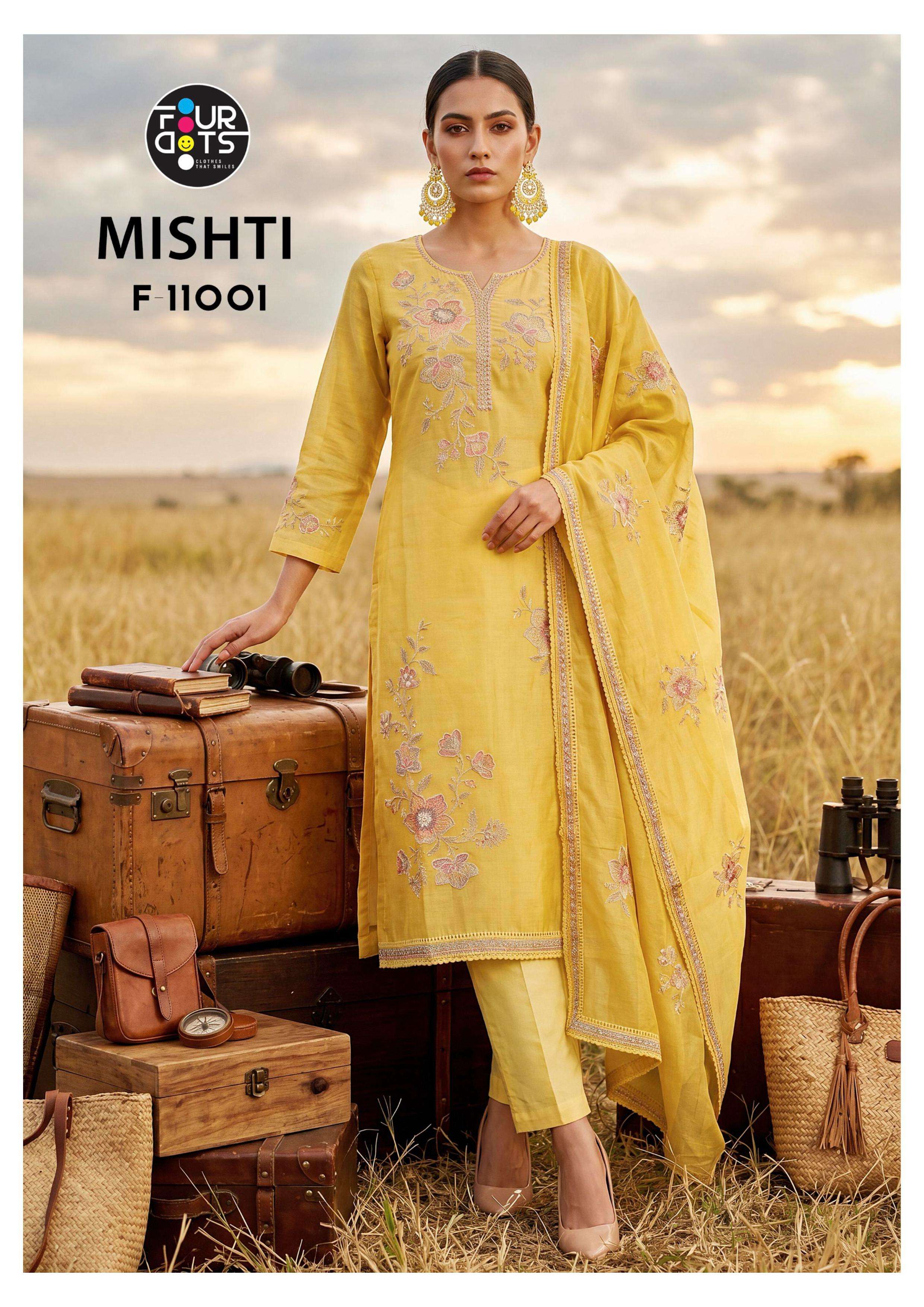TRIPLE AAA MISHTI CHANDERI FABRIC FANCY DESIGNER WORK LADIES SUIT