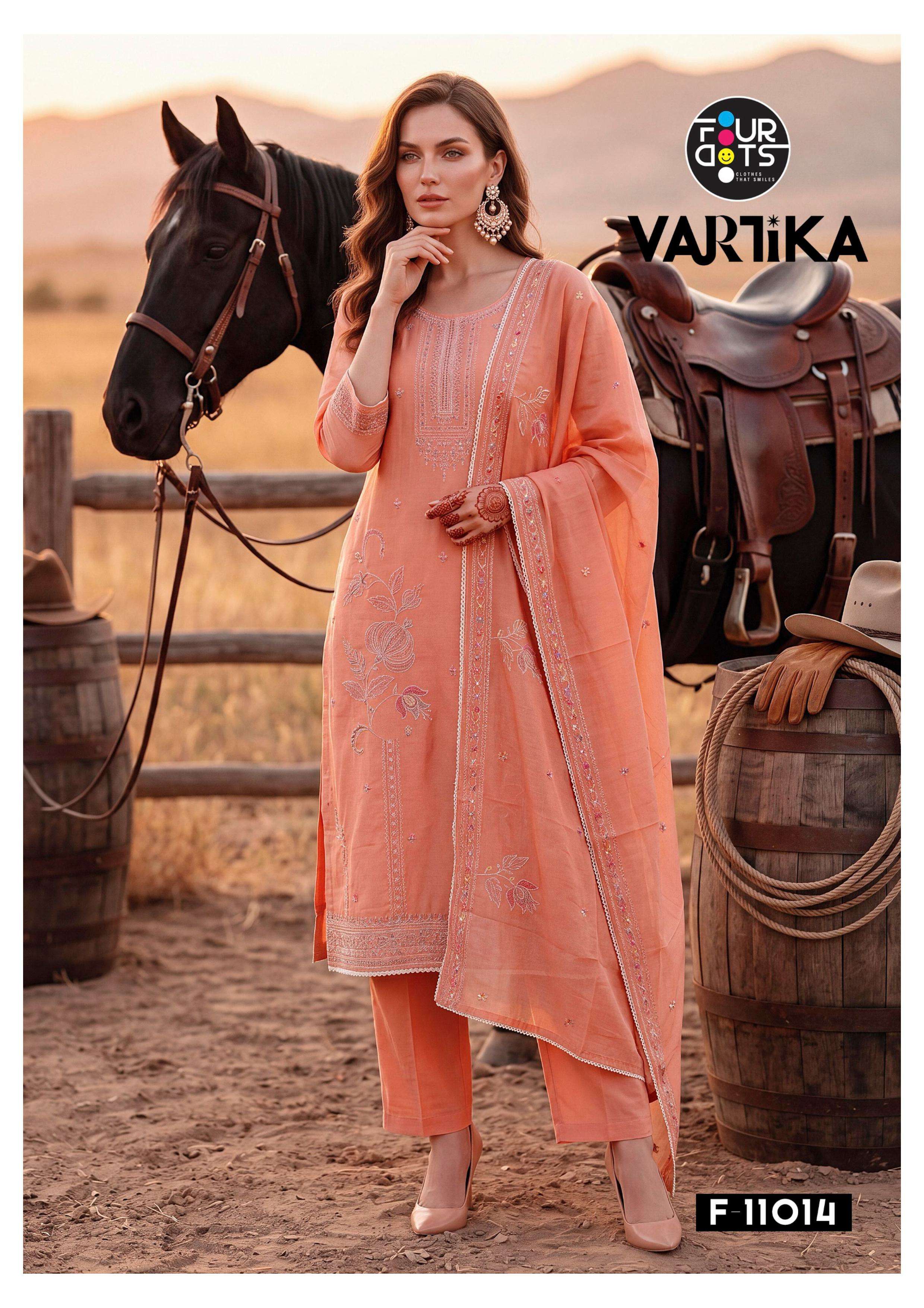 TRIPLE AAA VARTIKA CHANDERI SILK FANCY WORKS LADIES SUIT