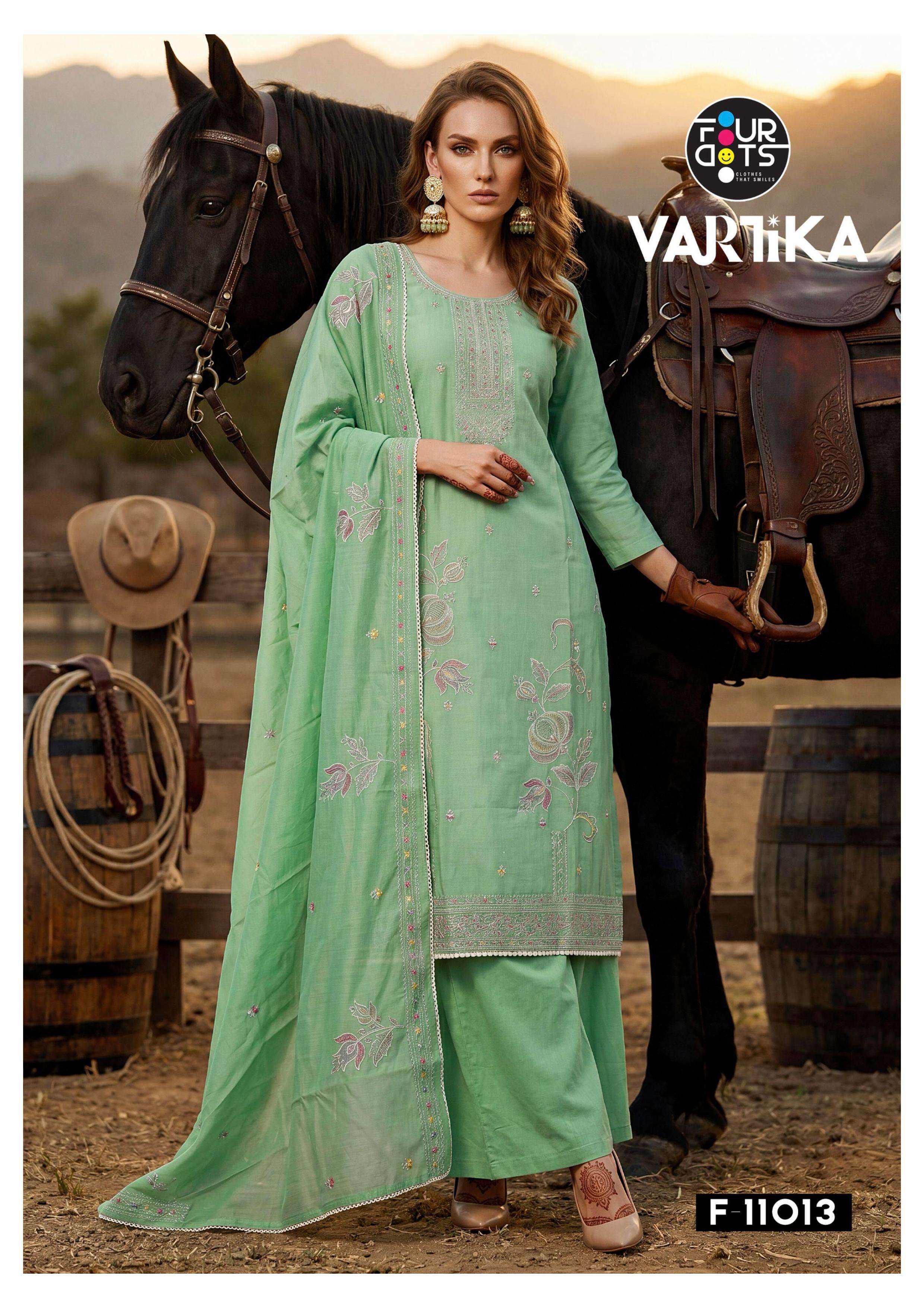 TRIPLE AAA VARTIKA CHANDERI SILK FANCY WORKS LADIES SUIT