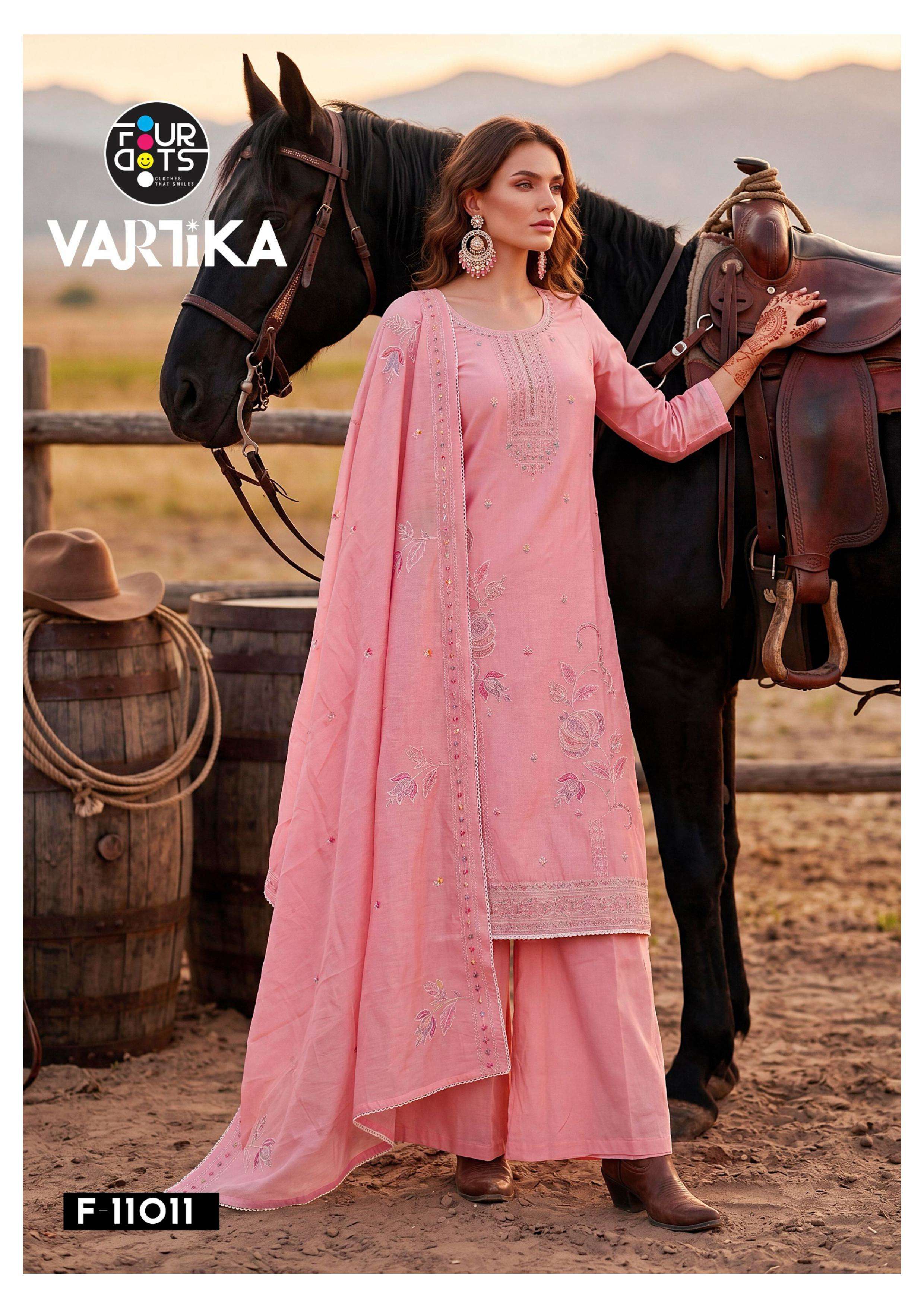 TRIPLE AAA VARTIKA CHANDERI SILK FANCY WORKS LADIES SUIT