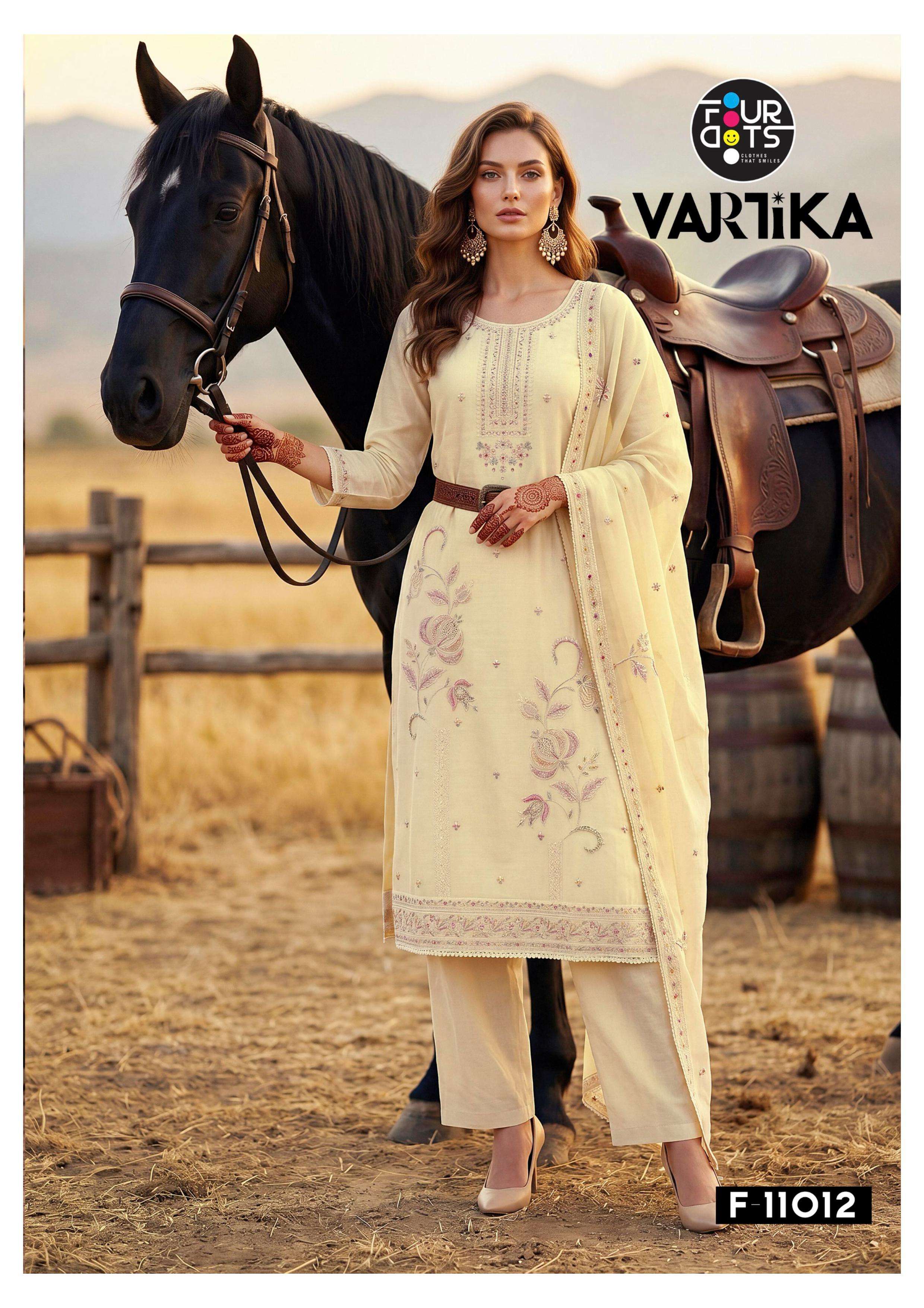 TRIPLE AAA VARTIKA CHANDERI SILK FANCY WORKS LADIES SUIT