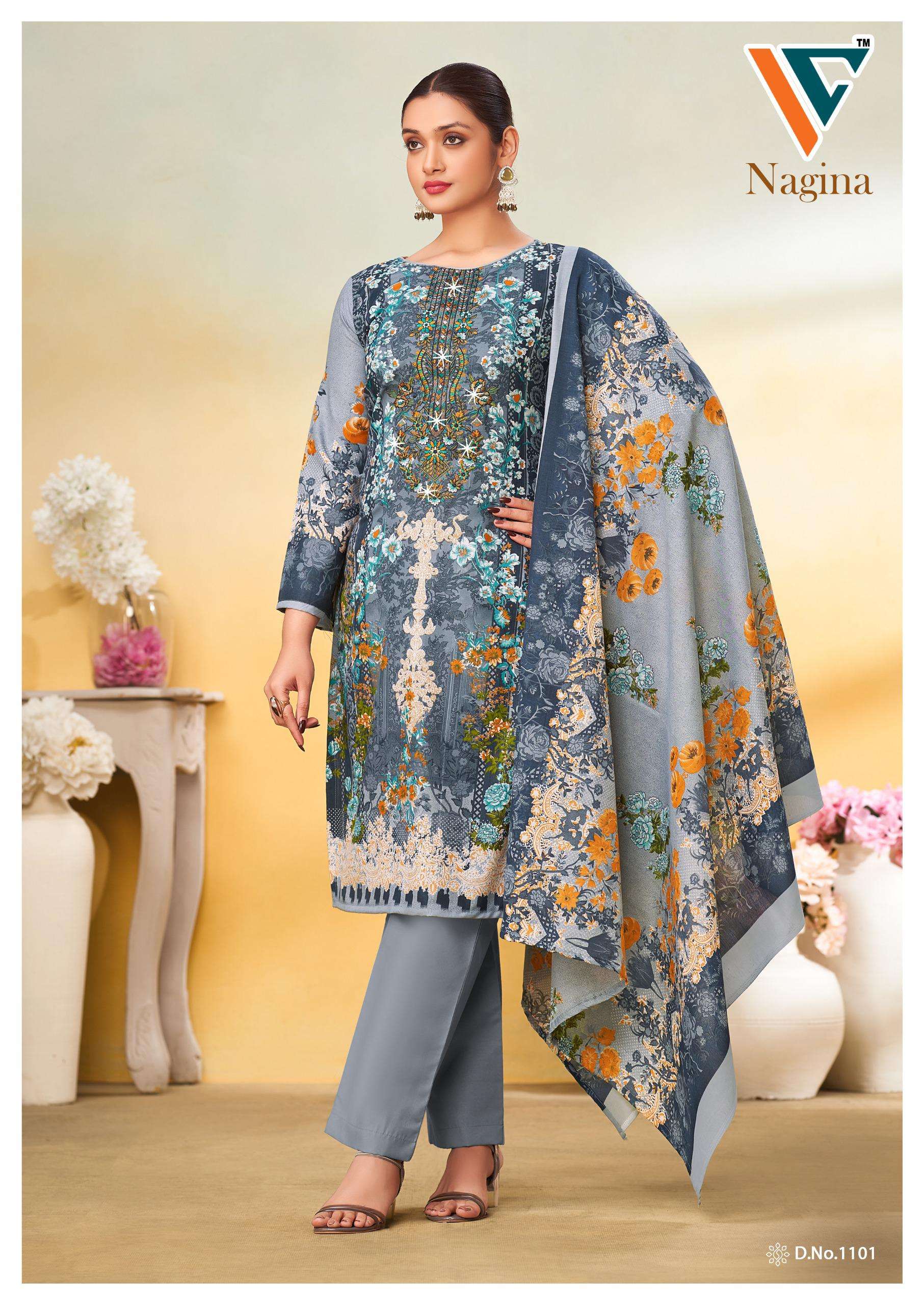 VANDANA‎‎‎‎ CREATION NAGINA VOL 11 COTTON PRINT WITH FANCY WORK SALWAR SUIT