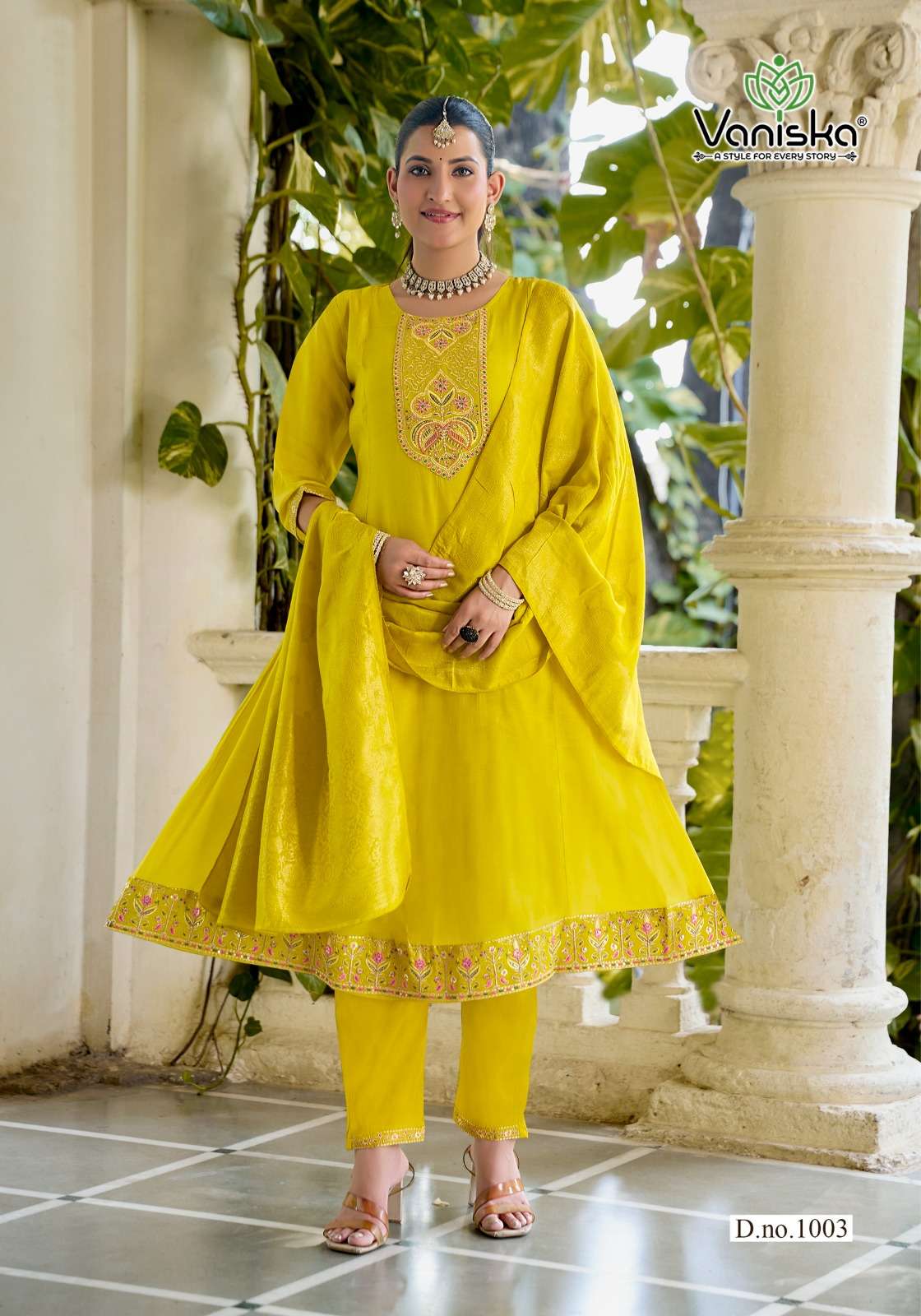 VANISKA ANARKALI VOL 1 SILK GOWN STYLE KURTI WITH PANT &  DUPATTA SET