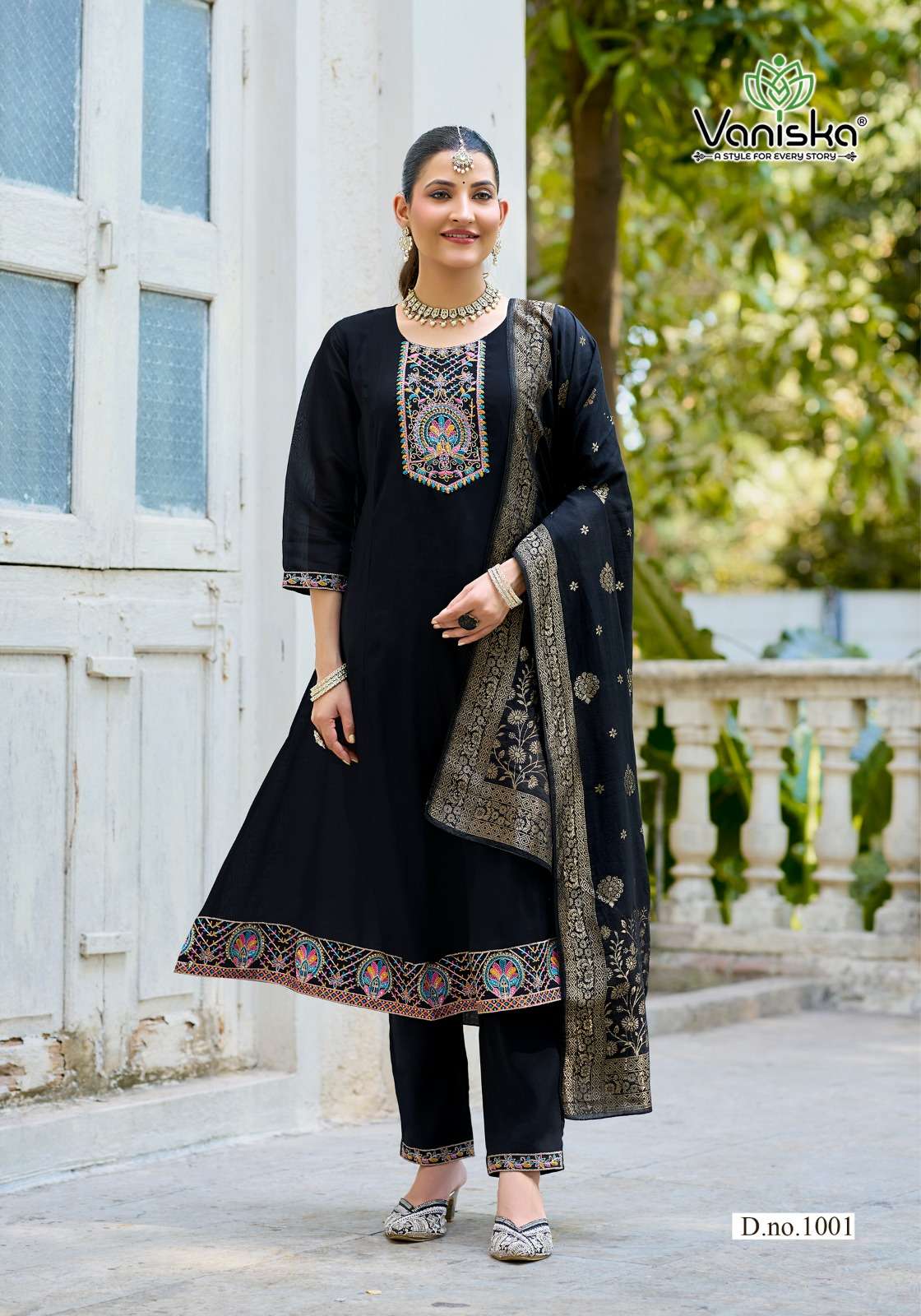 VANISKA ANARKALI VOL 1 SILK GOWN STYLE KURTI WITH PANT &  DUPATTA SET