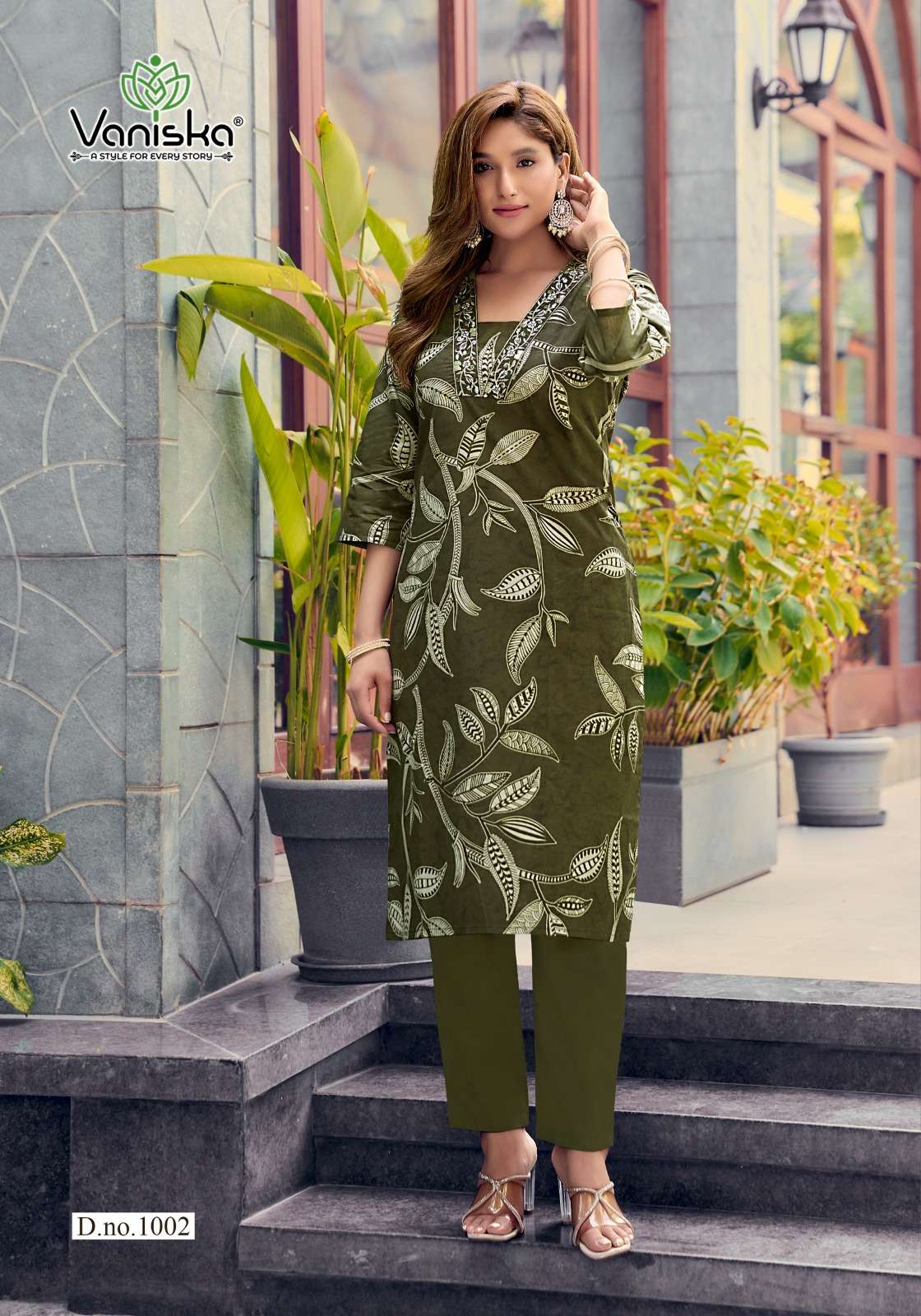 VANISKA COTTON CANDY VOL 1 COTTON PRINT A LINE STYLE KURTI WITH BOTTOM PAIR 