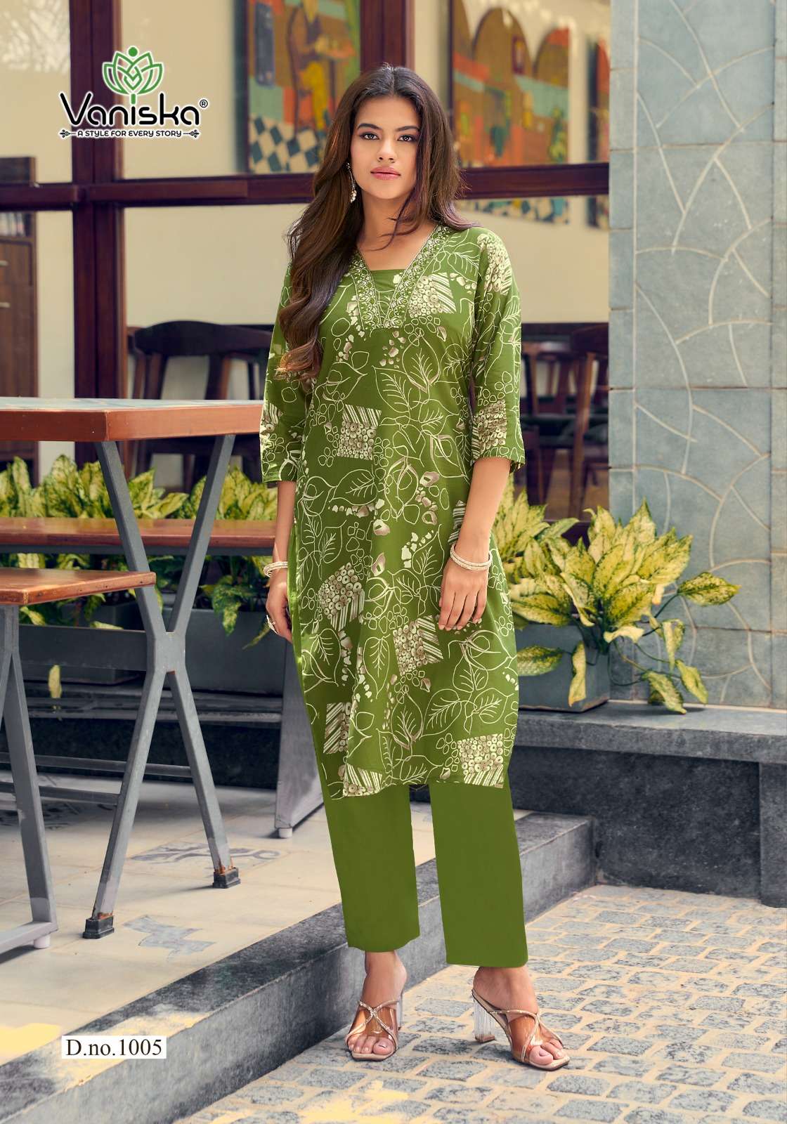 VANISKA COTTON CANDY VOL 1 COTTON PRINT A LINE STYLE KURTI WITH BOTTOM PAIR 