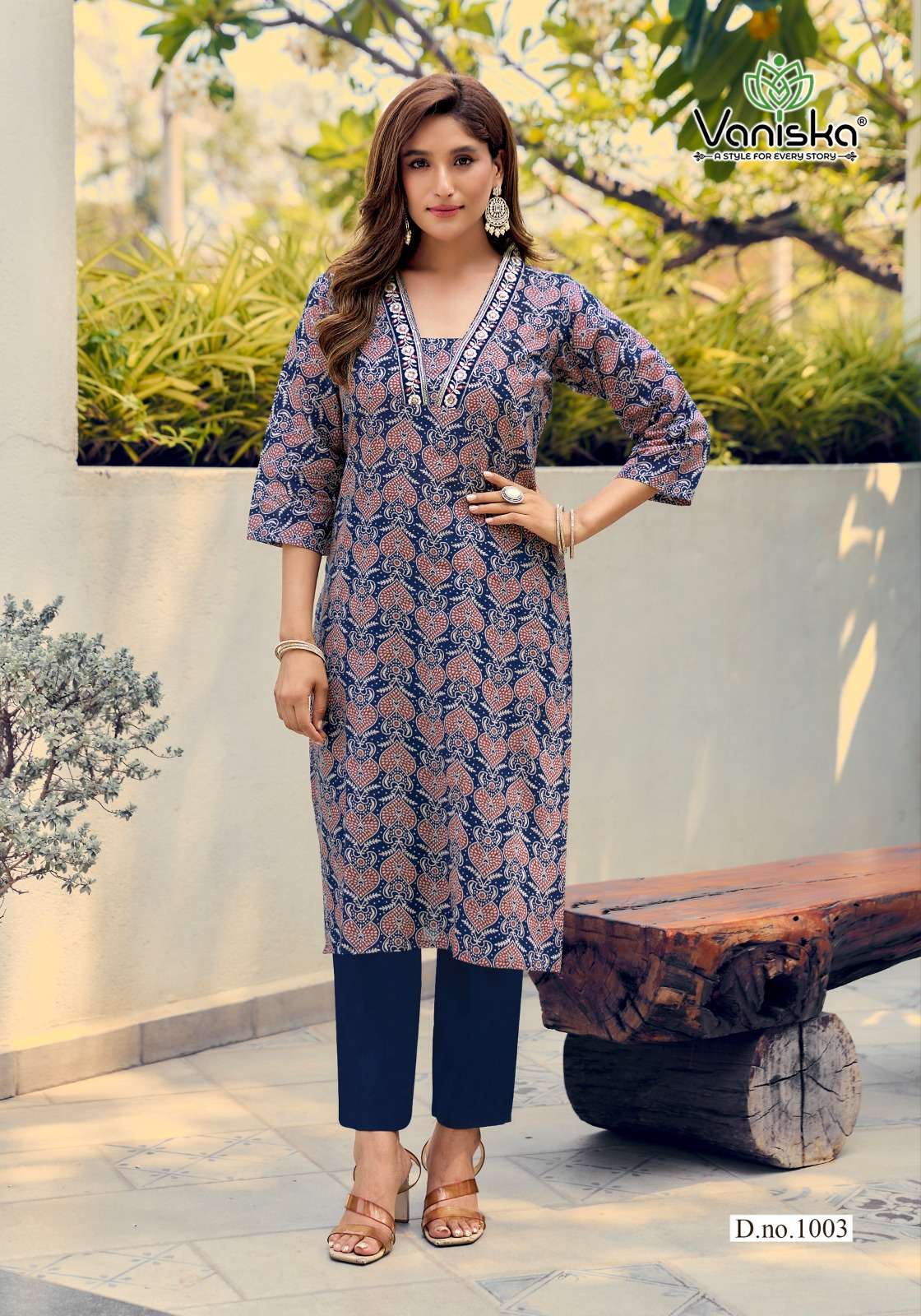 VANISKA COTTON CANDY VOL 1 COTTON PRINT A LINE STYLE KURTI WITH BOTTOM PAIR 