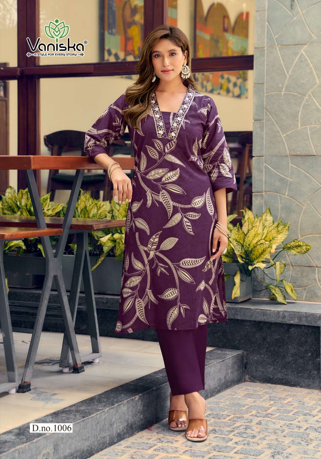 VANISKA COTTON CANDY VOL 1 COTTON PRINT A LINE STYLE KURTI WITH BOTTOM PAIR 