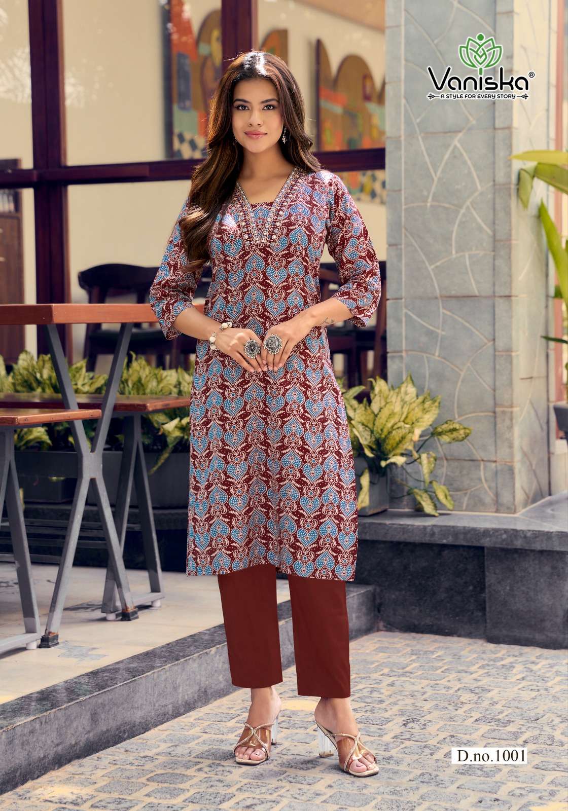 VANISKA COTTON CANDY VOL 1 COTTON PRINT A LINE STYLE KURTI WITH BOTTOM PAIR 