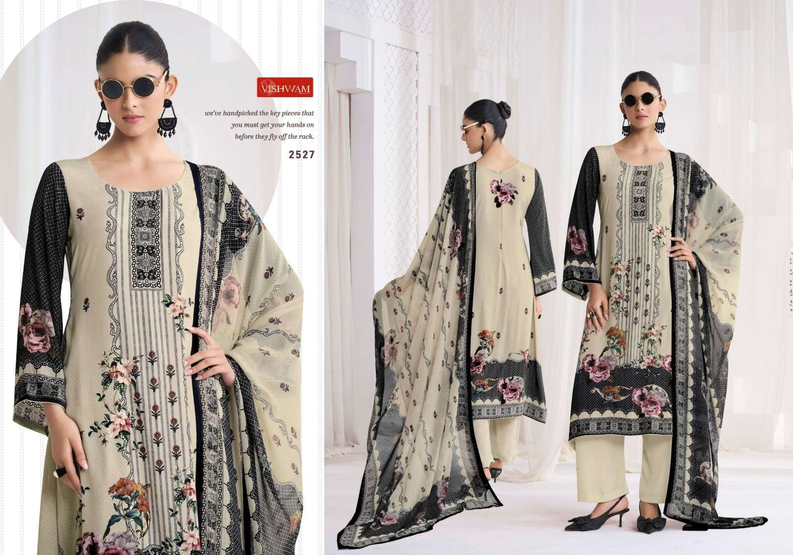  VISHWAM FABRICS CAFE LATTE VOL 22 CREPE DIGITAL PRINTED SUIT