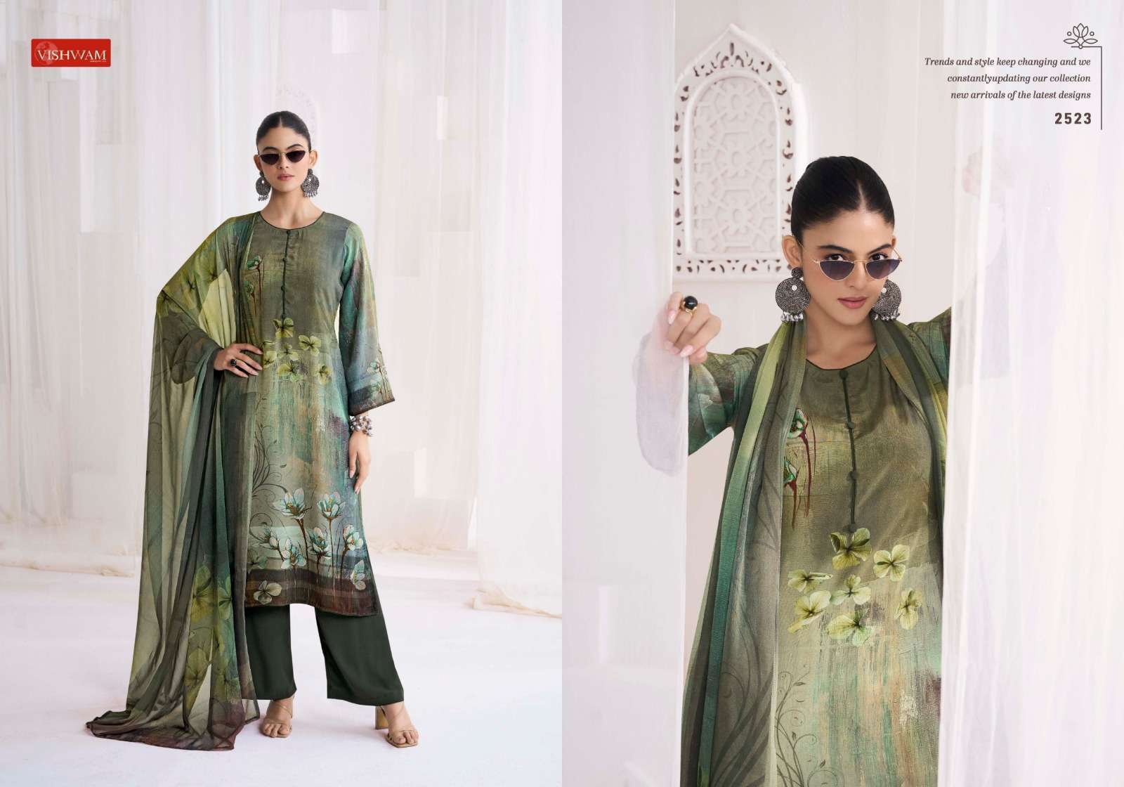  VISHWAM FABRICS CAFE LATTE VOL 22 CREPE DIGITAL PRINTED SUIT