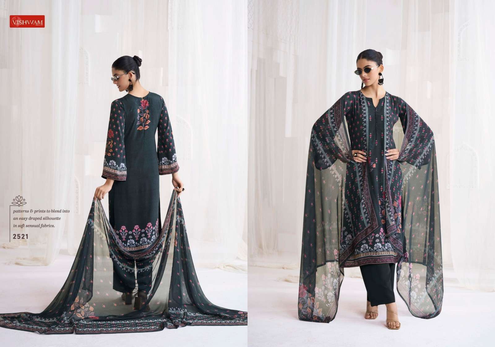  VISHWAM FABRICS CAFE LATTE VOL 22 CREPE DIGITAL PRINTED SUIT
