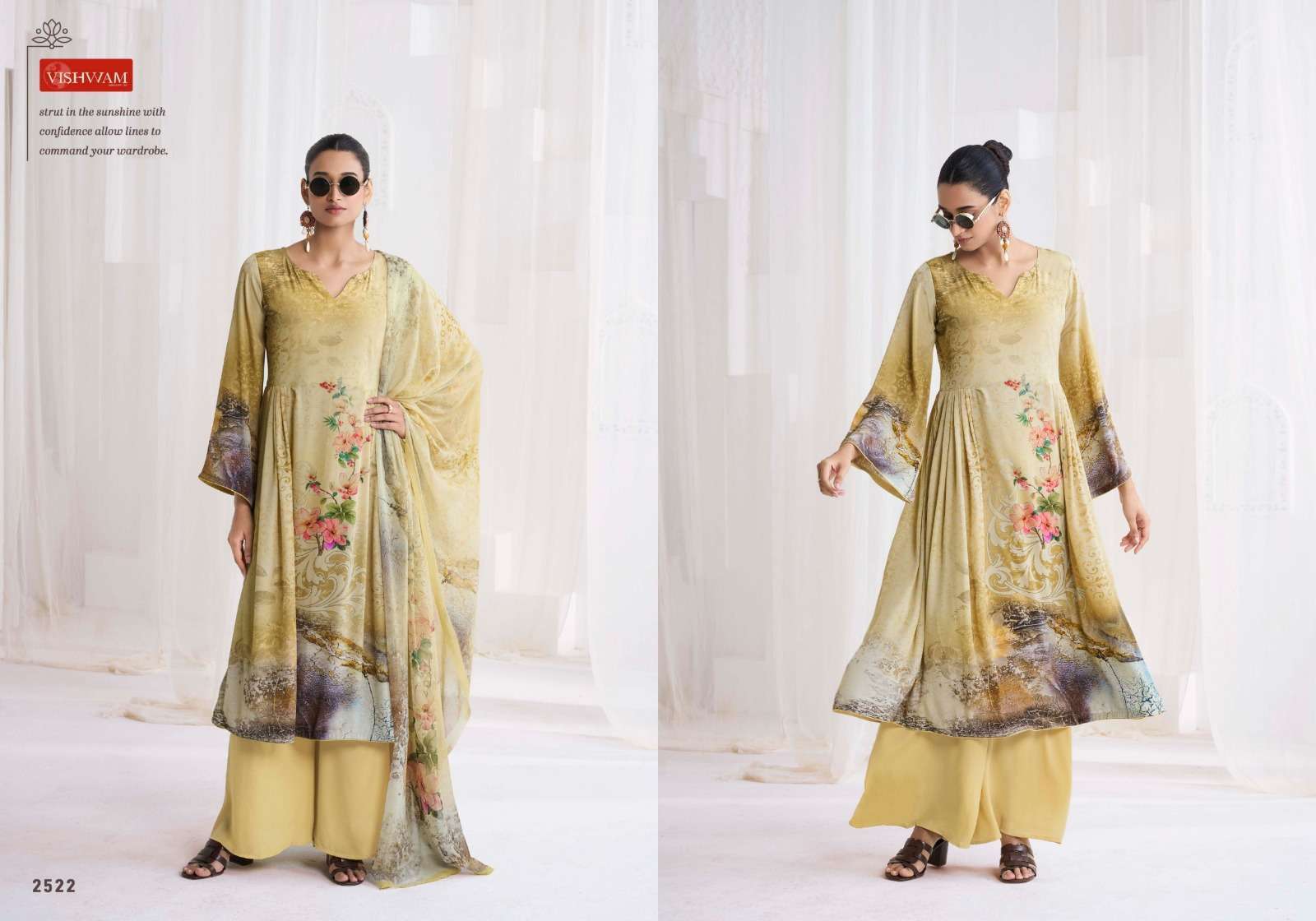  VISHWAM FABRICS CAFE LATTE VOL 22 CREPE DIGITAL PRINTED SUIT