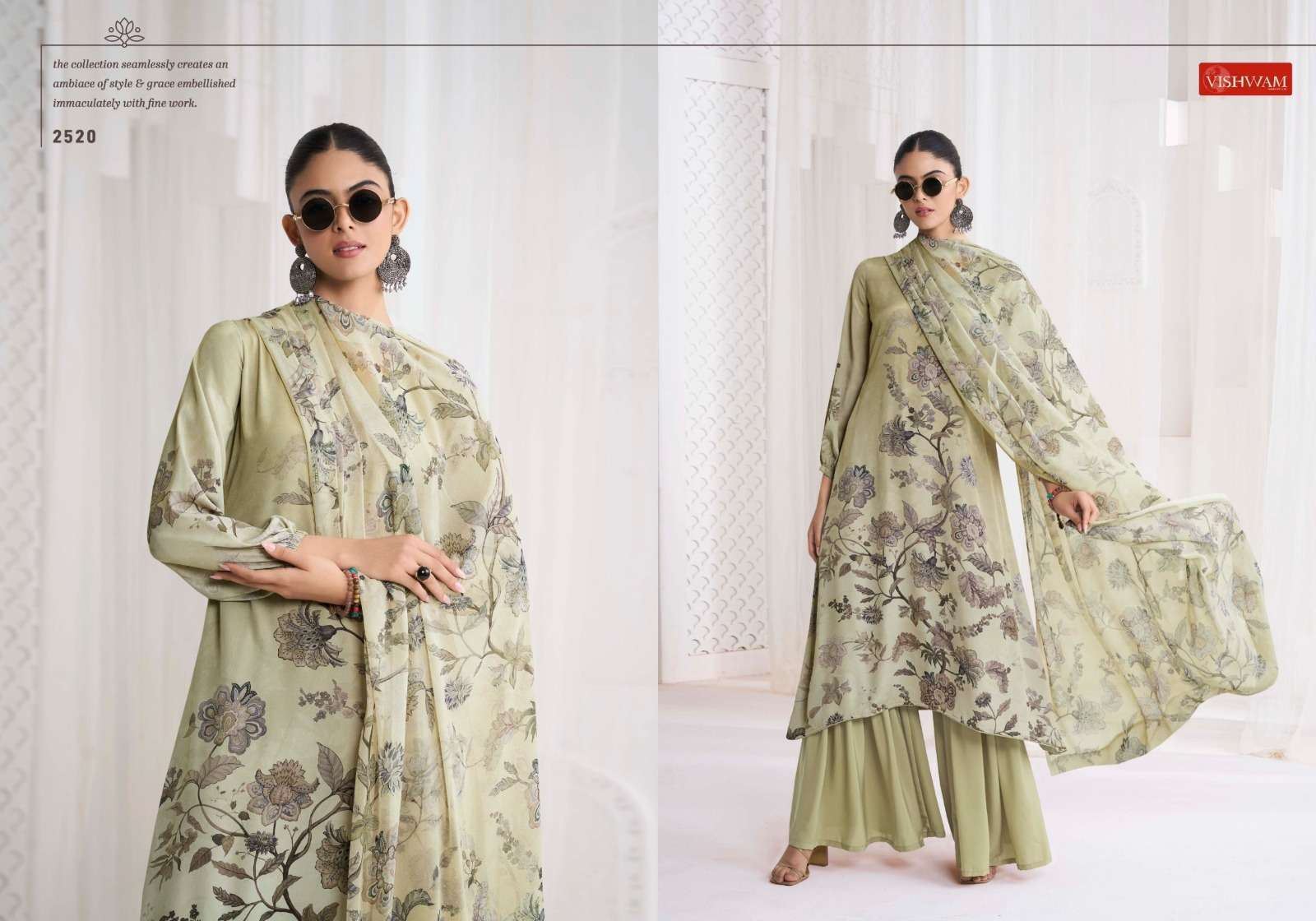  VISHWAM FABRICS CAFE LATTE VOL 22 CREPE DIGITAL PRINTED SUIT