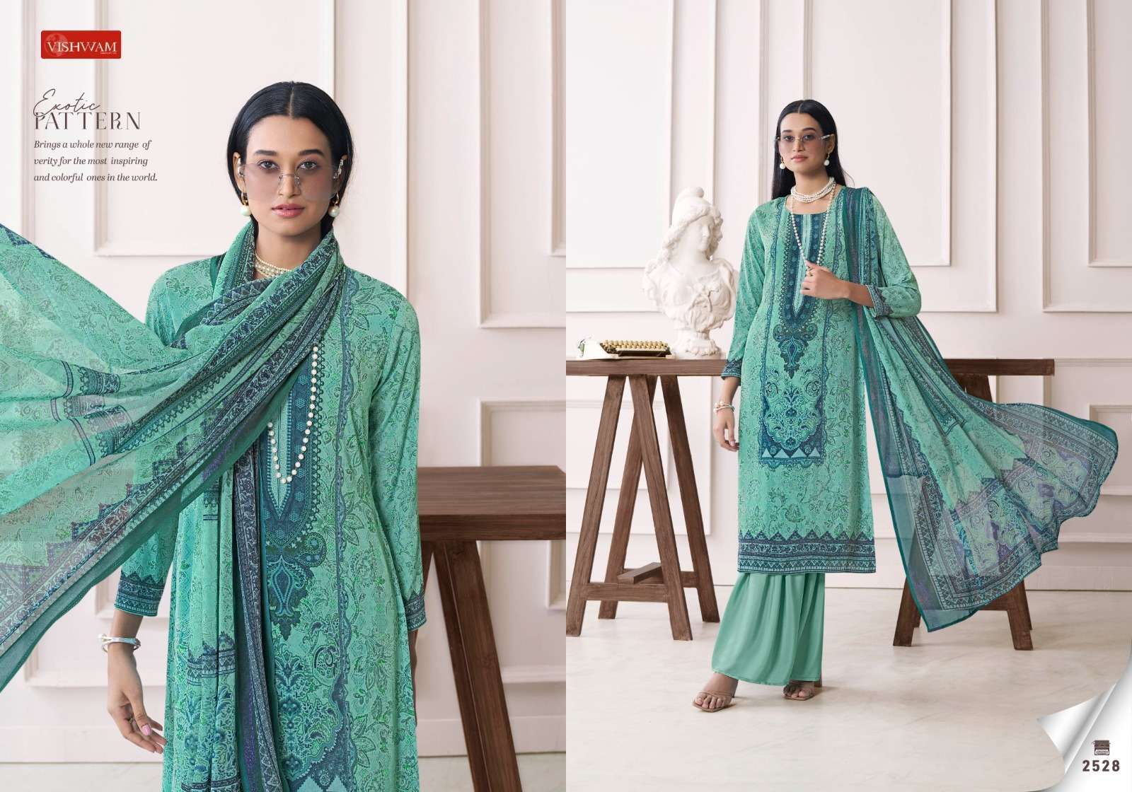 VISHWAM FABRICS CAFE LATTE VOL 23 CREPE DIGITAL PRINTED SUIT