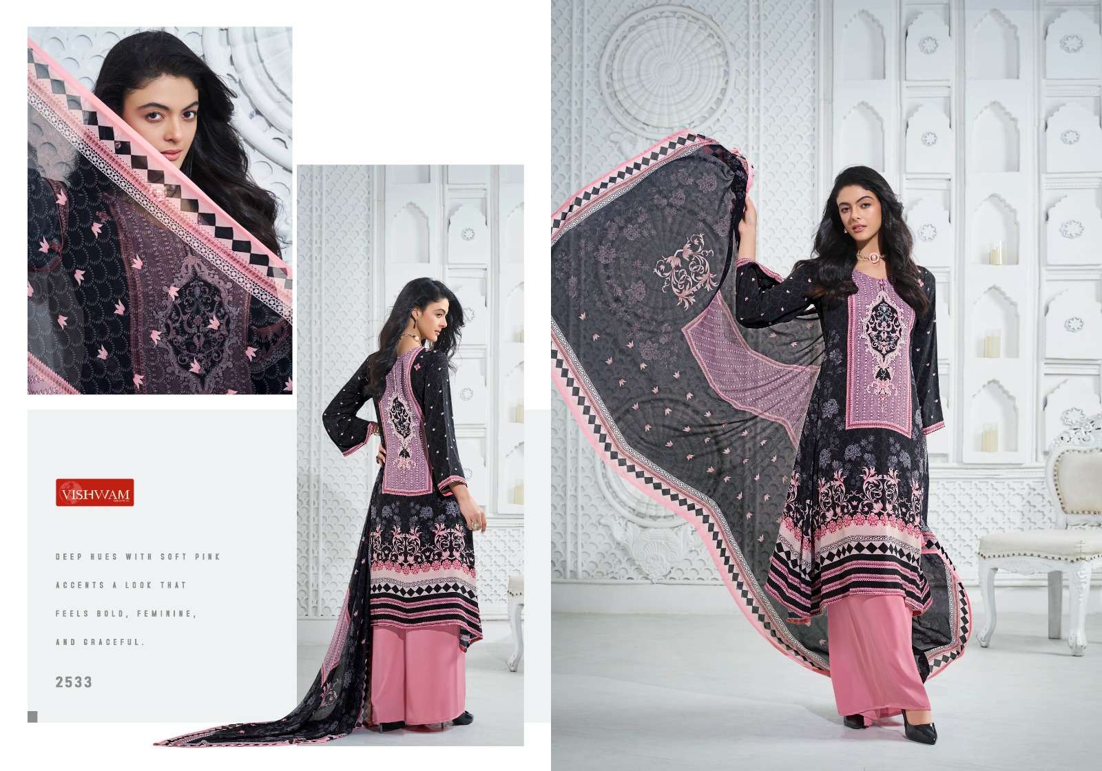 VISHWAM FABRICS CAFE LATTE VOL 24 CREPE DIGITAL PRINTED SUIT