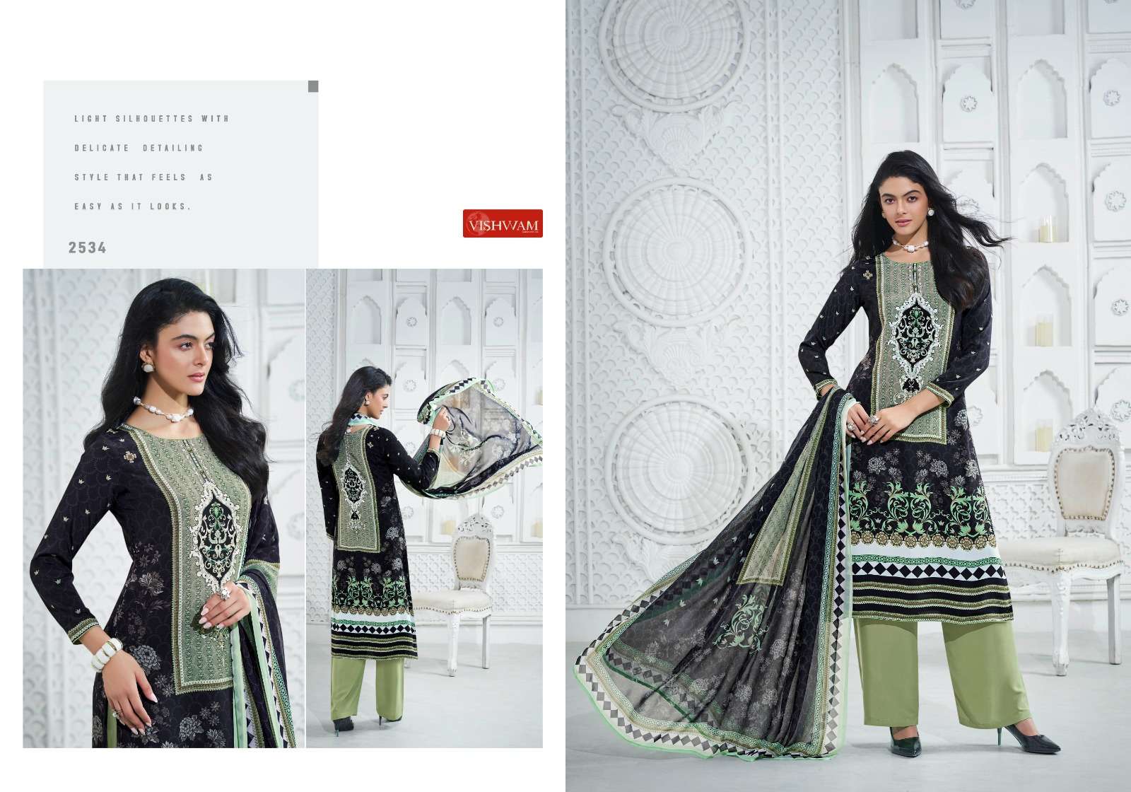 VISHWAM FABRICS CAFE LATTE VOL 24 CREPE DIGITAL PRINTED SUIT