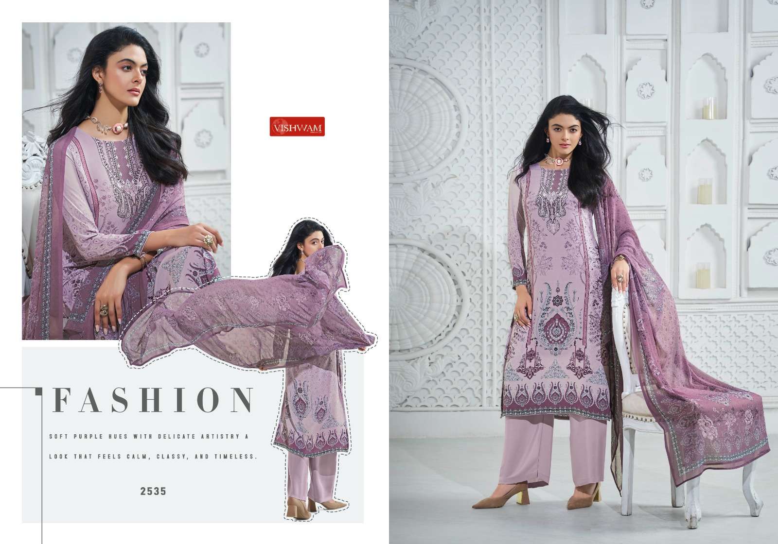 VISHWAM FABRICS CAFE LATTE VOL 24 CREPE DIGITAL PRINTED SUIT