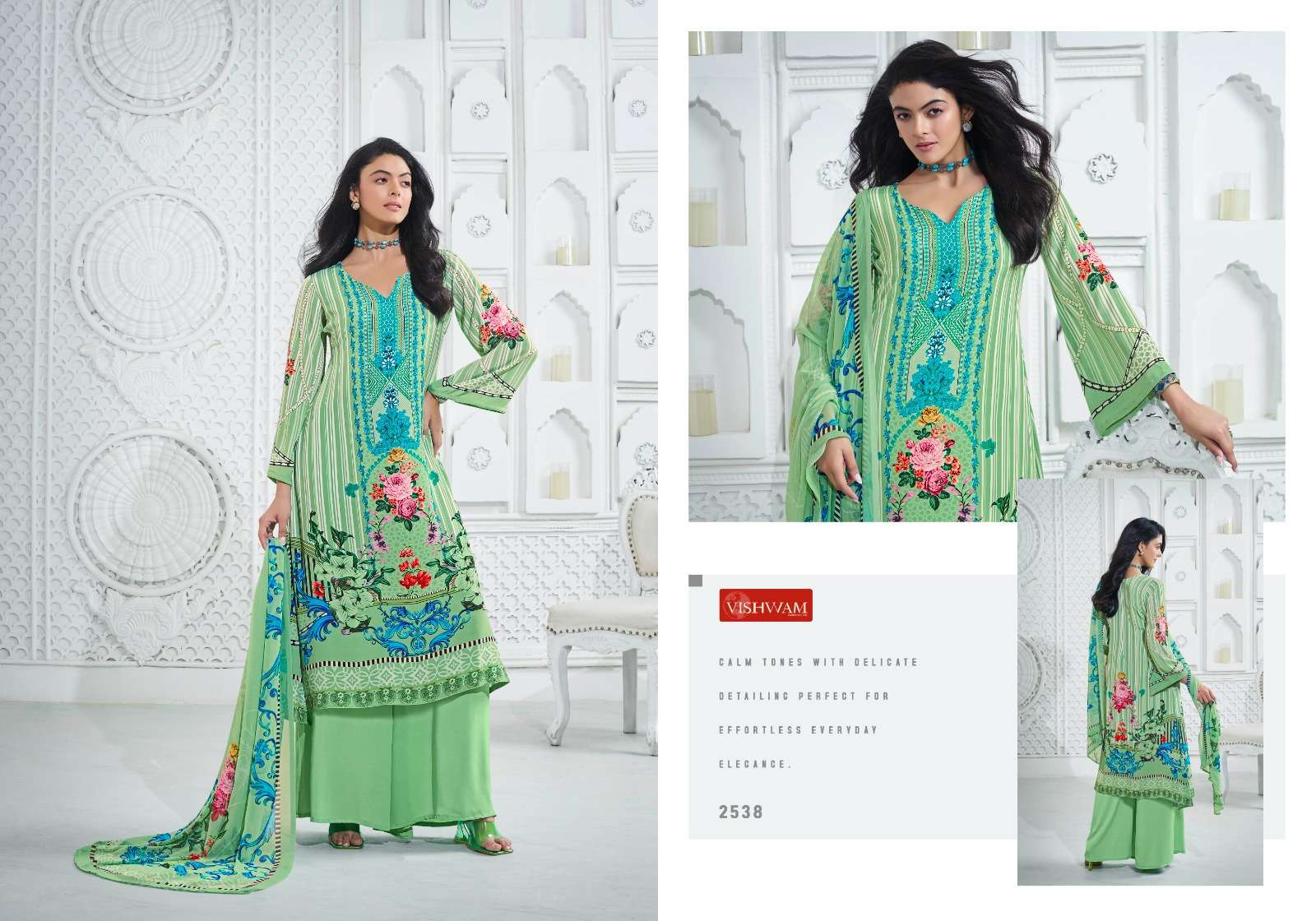 VISHWAM FABRICS CAFE LATTE VOL 24 CREPE DIGITAL PRINTED SUIT