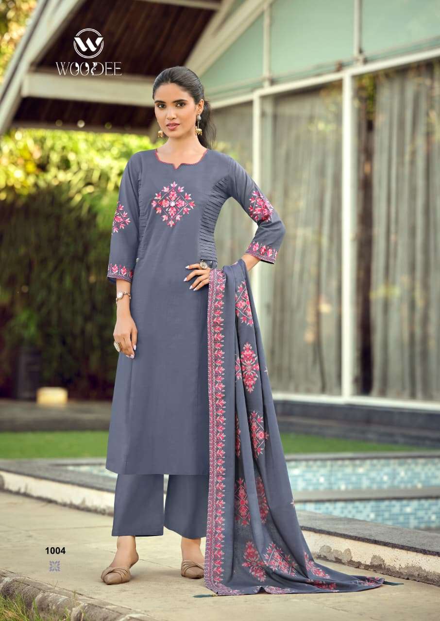 WOODEE HASEEN COTTON FANCY WORKS LADIES 3PCS SET COLLECTION 