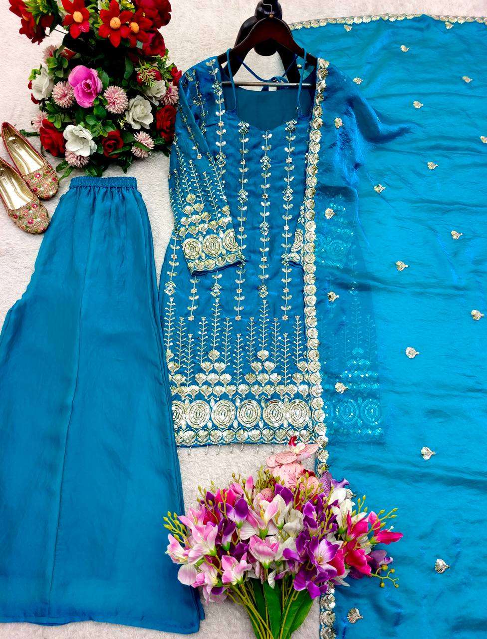 WW 1267 SATIN SILK DESIGNER PARTY WEAR LADIES PARTY WEAR LADIES SUIT