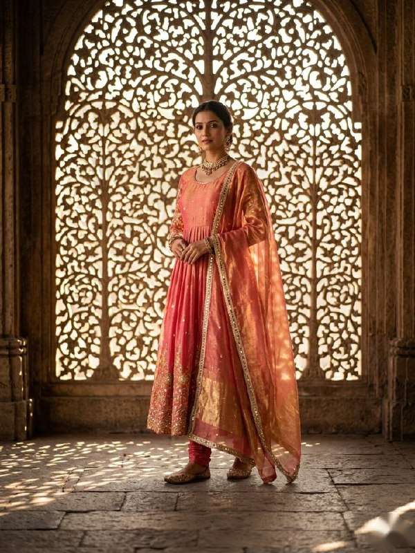 WW 8066 SILK SEQUENCE EMBROIDERY DESIGNER WORK ANARKALI GOWN STYLE LADIES SUIT