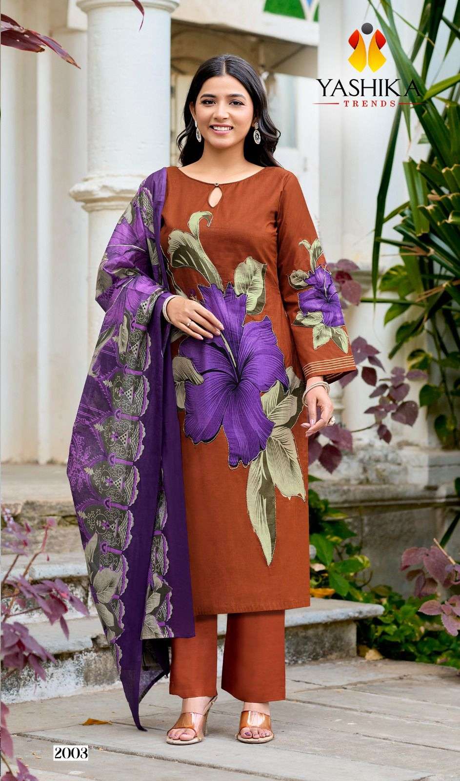 YASHIKA TRENDS ANAYISHA VOL 2 COTTON DIGITAL PRINT WITH FANCY WORK SUIT