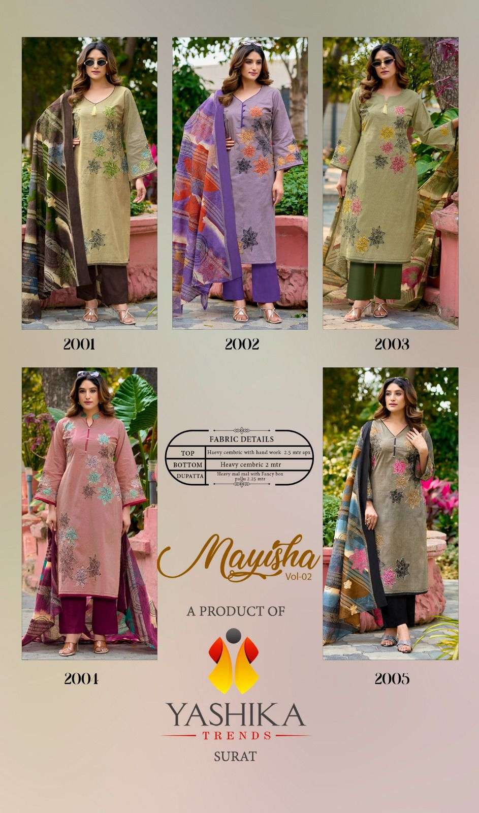 YASHIKA TRENDS MAYISHA VOL 2 COTTON DIGITAL PRINTS WITH FANCY WORK SUITS 