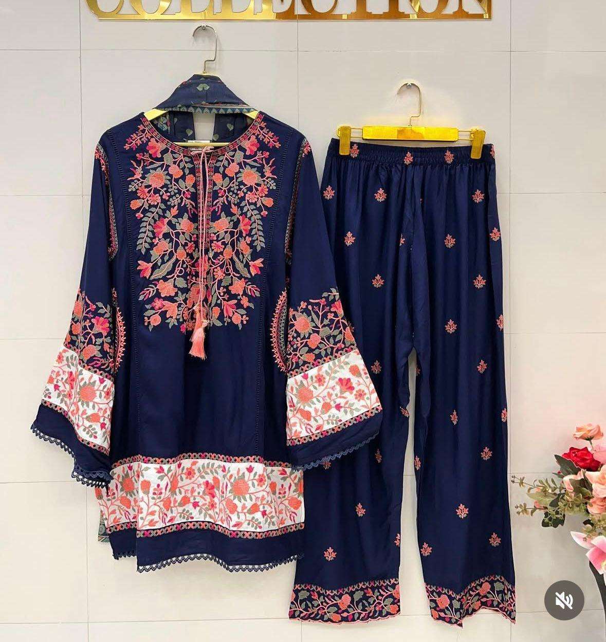AASHA DESIGNER D NO 1192 RAYON PATCH EMBROIDERY WORK SALWAR KAMEEZ 