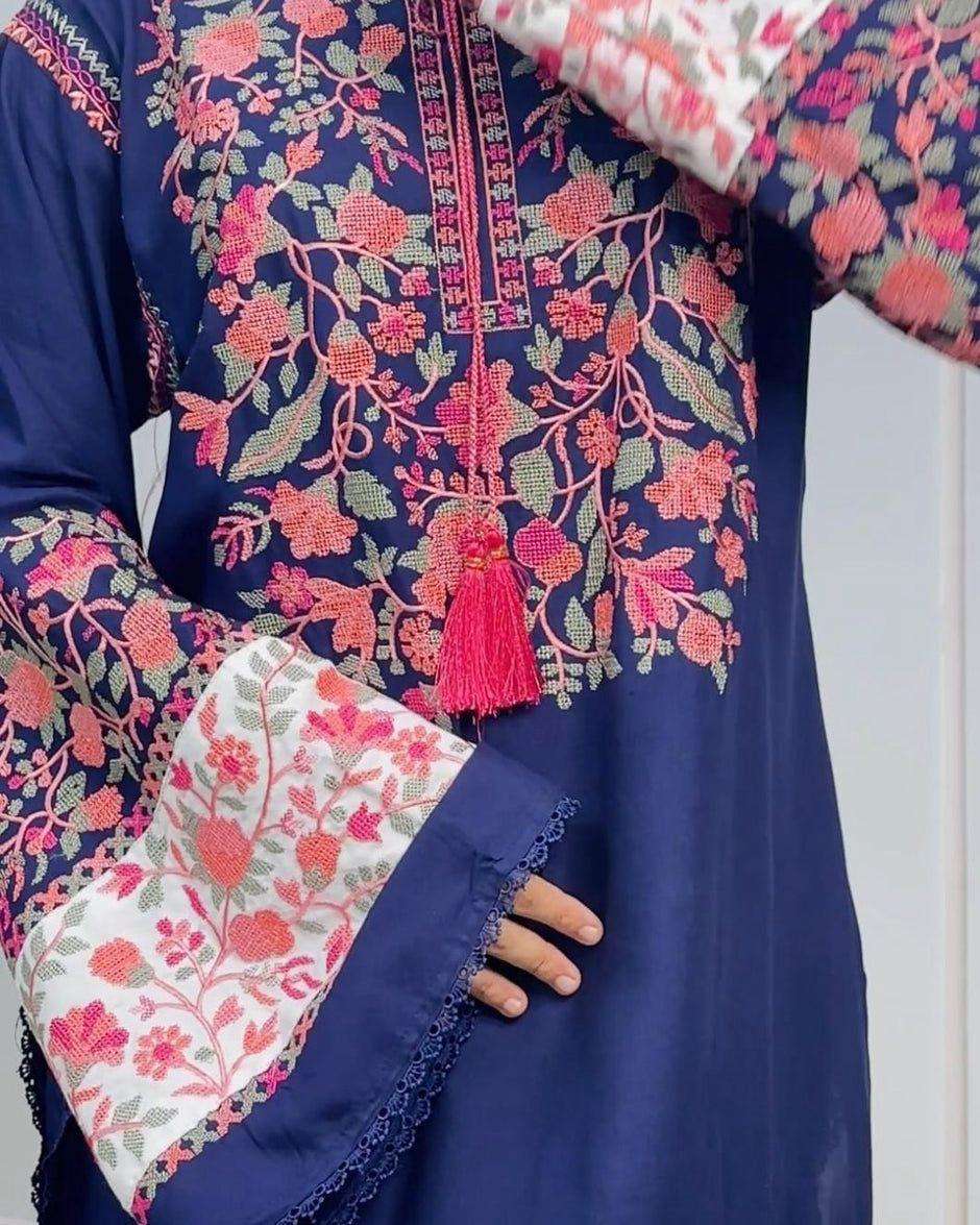 AASHA DESIGNER D NO 1192 RAYON PATCH EMBROIDERY WORK SALWAR KAMEEZ 