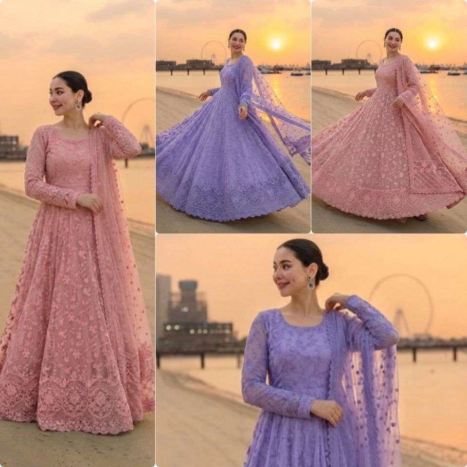 AD 227 GEORGETTE DESIGNER DESIGNER WORK LONG GOWN STYLE PAKISTANI SUIT