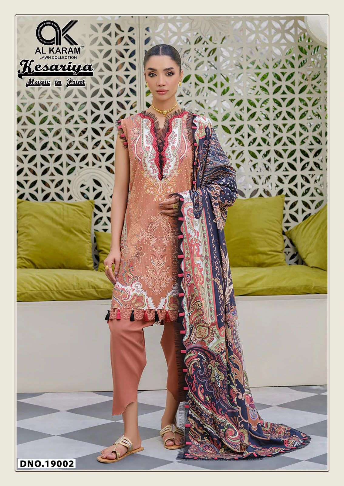 AL KARAM KESARIYA MAGIC IN PRINT VOL 19 COTTON DIGITAL PRINTS SALWAR SUIT
