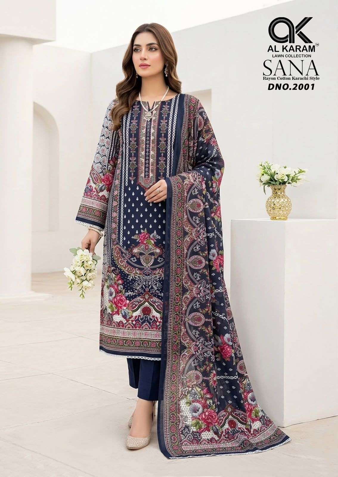 AL KARAM SANA VOL 2 RAYON COTTON DIGITAL KARACHI PRINT SALWAR SUIT