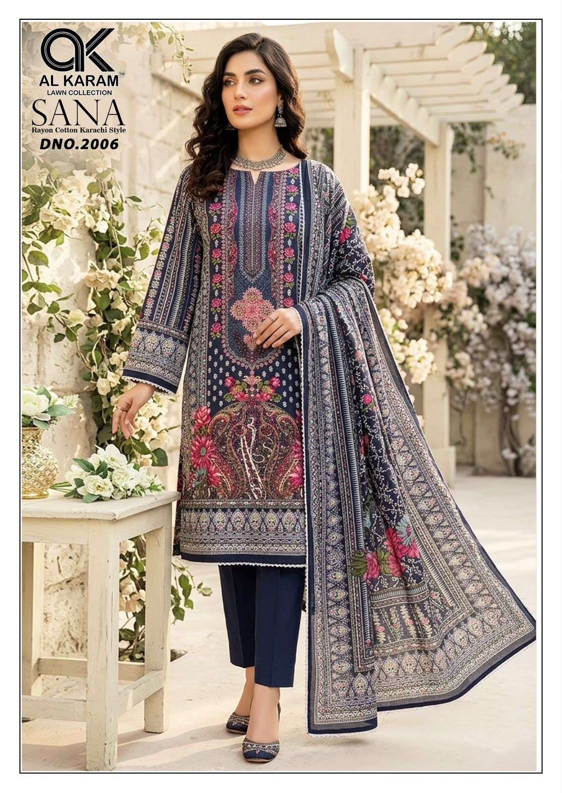 AL KARAM SANA VOL 2 RAYON COTTON DIGITAL KARACHI PRINT SALWAR SUIT