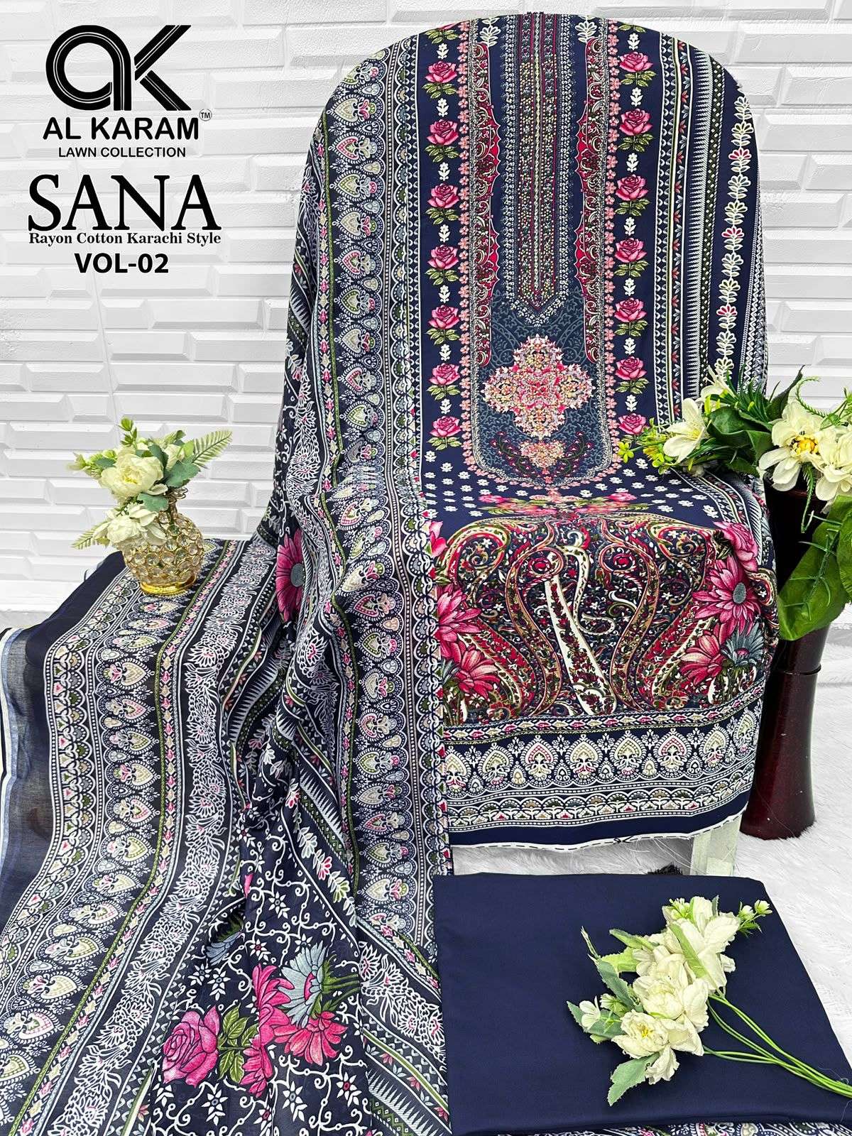 AL KARAM SANA VOL 2 RAYON COTTON DIGITAL KARACHI PRINT SALWAR SUIT