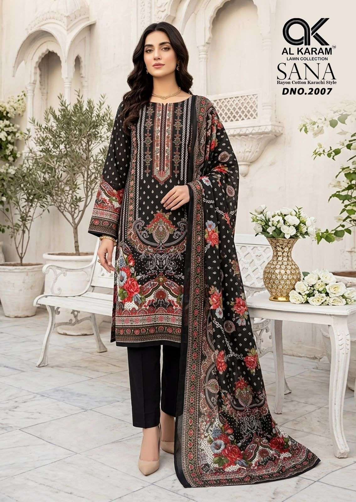 AL KARAM SANA VOL 2 RAYON COTTON DIGITAL KARACHI PRINT SALWAR SUIT