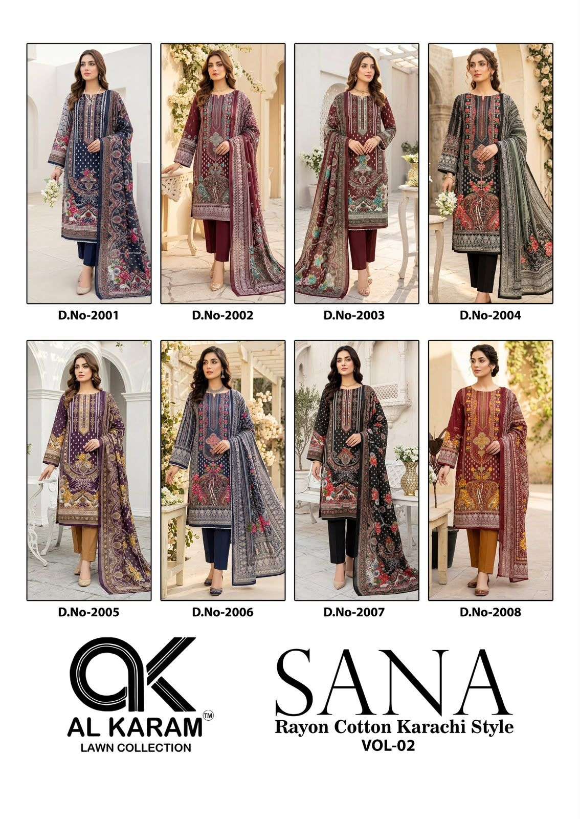 AL KARAM SANA VOL 2 RAYON COTTON DIGITAL KARACHI PRINT SALWAR SUIT