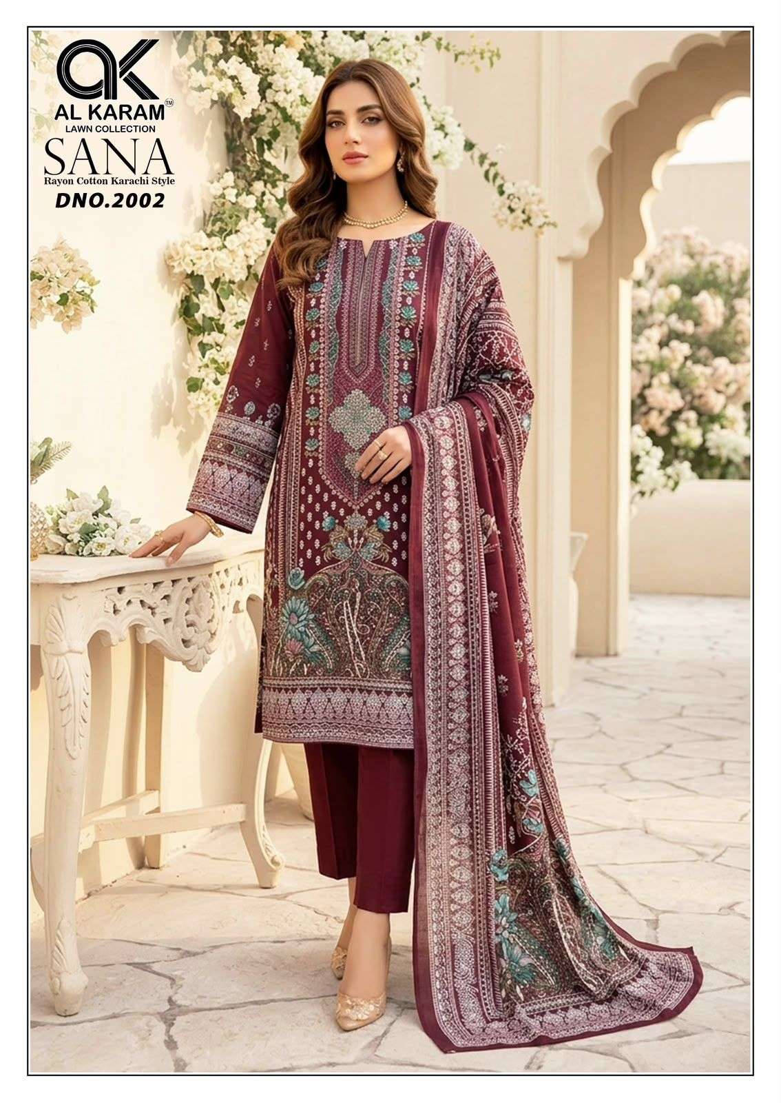 AL KARAM SANA VOL 2 RAYON COTTON DIGITAL KARACHI PRINT SALWAR SUIT