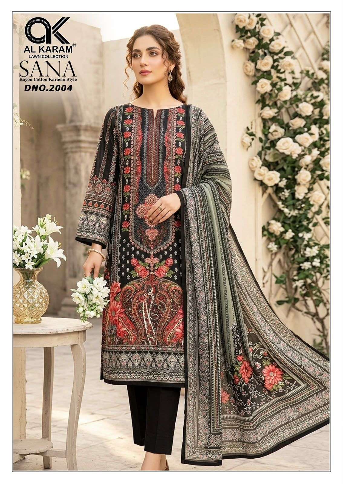 AL KARAM SANA VOL 2 RAYON COTTON DIGITAL KARACHI PRINT SALWAR SUIT