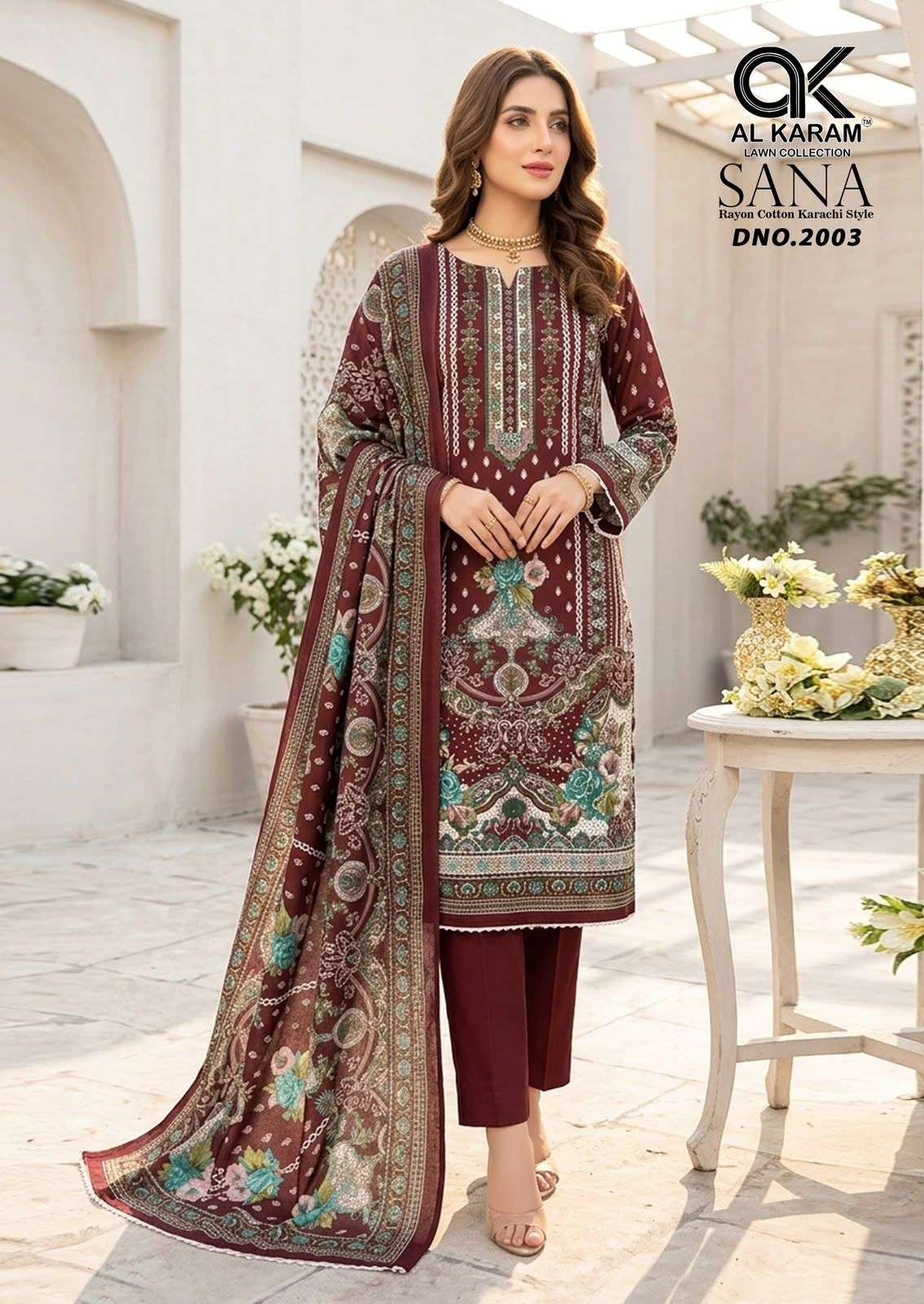 AL KARAM SANA VOL 2 RAYON COTTON DIGITAL KARACHI PRINT SALWAR SUIT