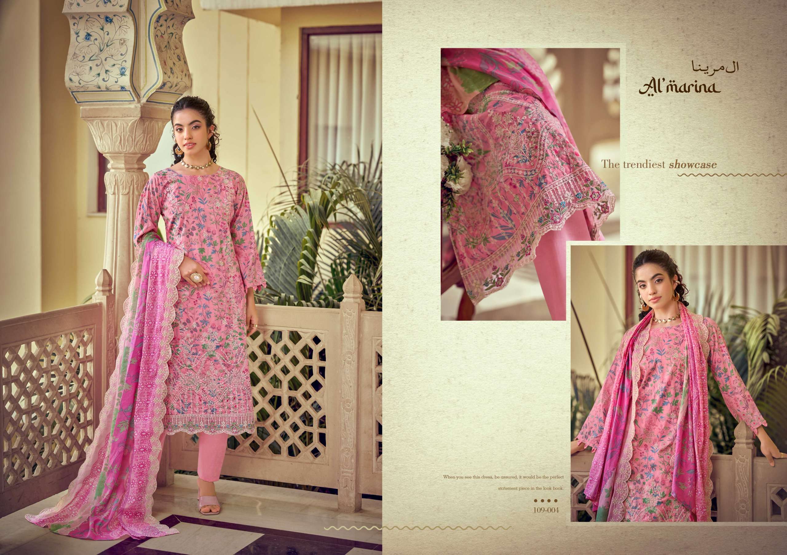 AL MARINA CHIKANKARI VOL 5 COTTON DIGITAL PRINT WITH EMBROIDERY WORK SUIT