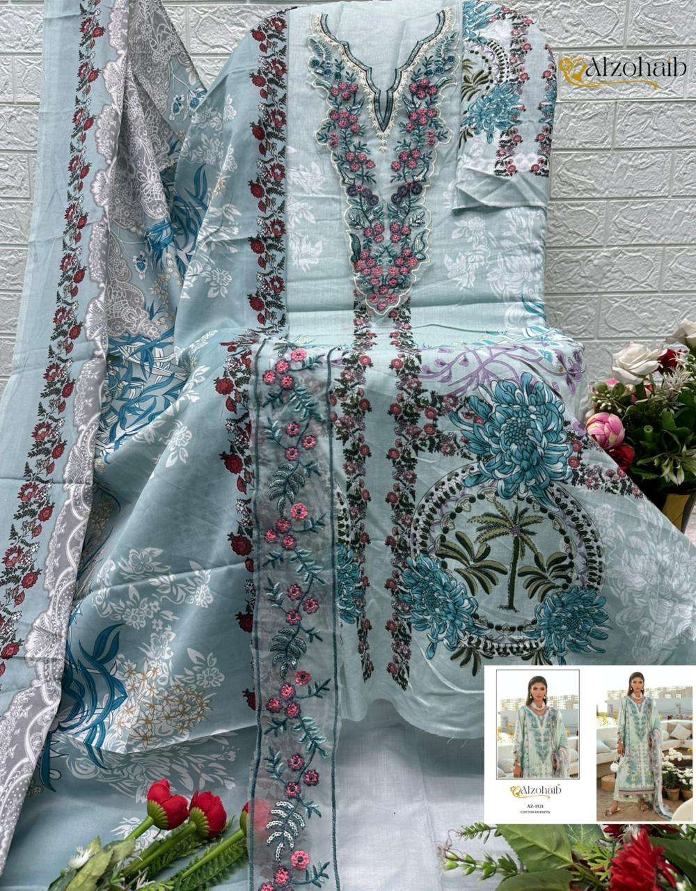 AL ZOHAIB AQILA VOL 1 COTTON FANCY PATCH EMBROIDERY WORK SALWAR KAMEEZ 
