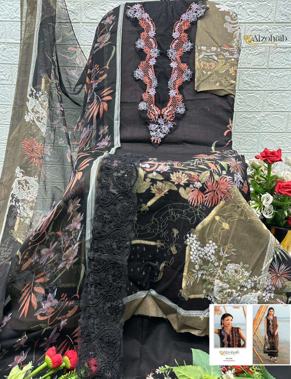 AL ZOHAIB AQILA VOL 1 COTTON FANCY PATCH EMBROIDERY WORK SALWAR KAMEEZ 