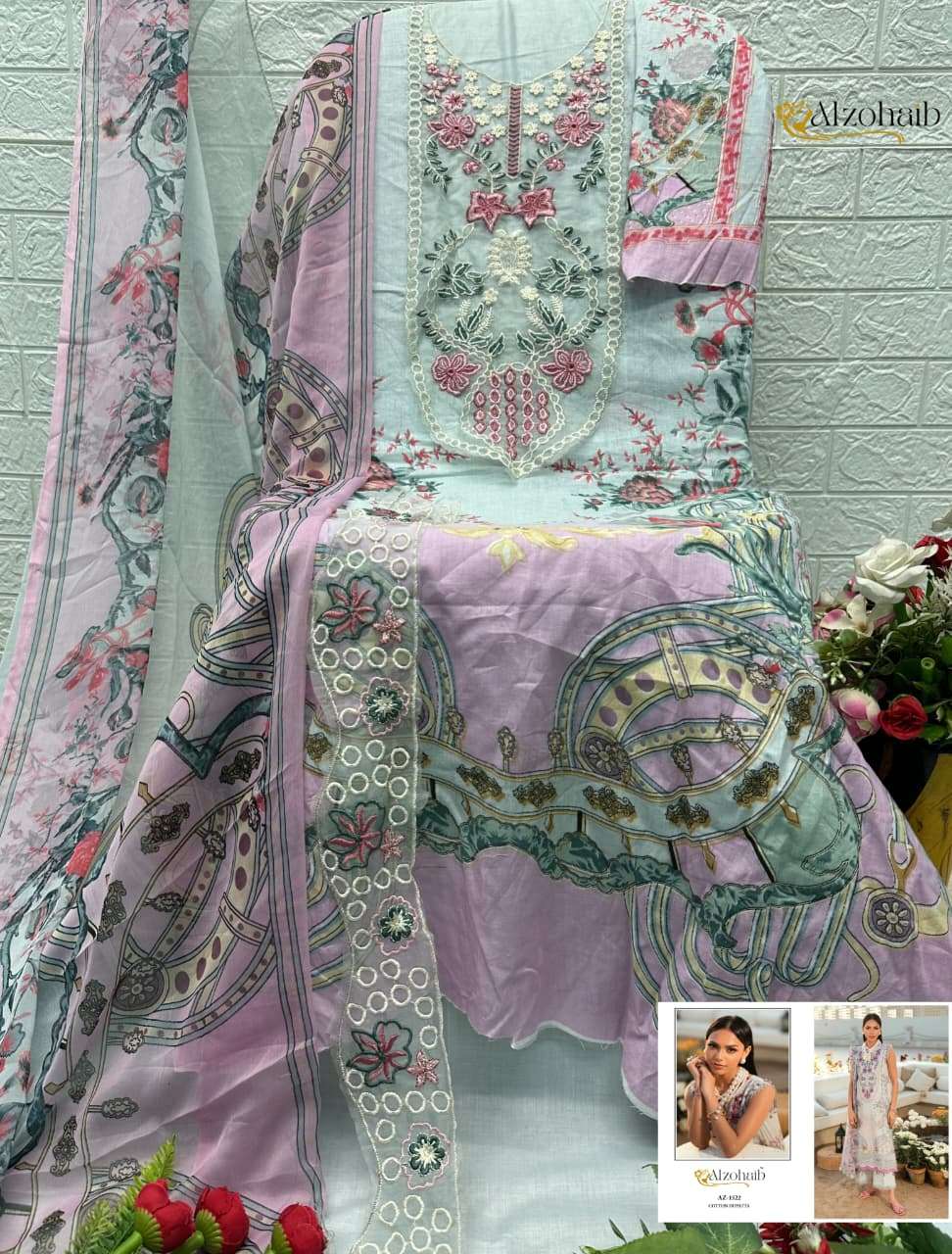 AL ZOHAIB AQILA VOL 1 COTTON FANCY PATCH EMBROIDERY WORK SALWAR KAMEEZ 