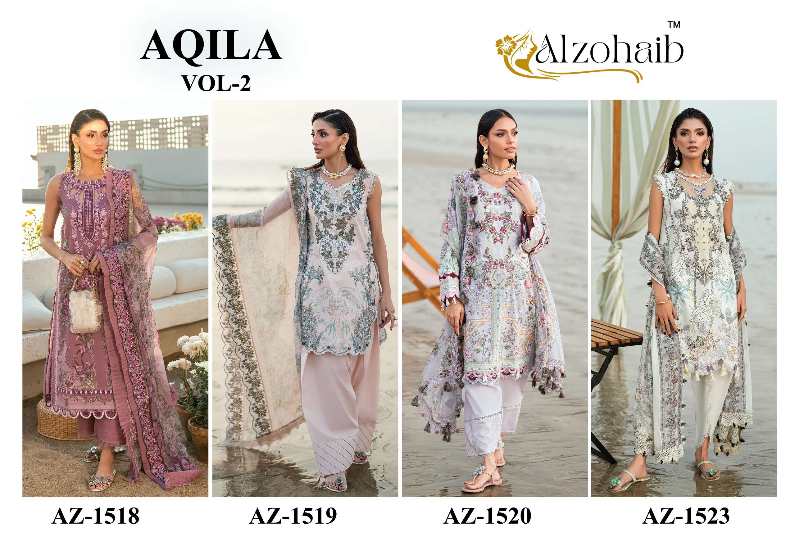 AL ZOHAIB AQILA VOL 2 COTTON PATCH EMBROIDERY WORK SALWAR KAMEEZ