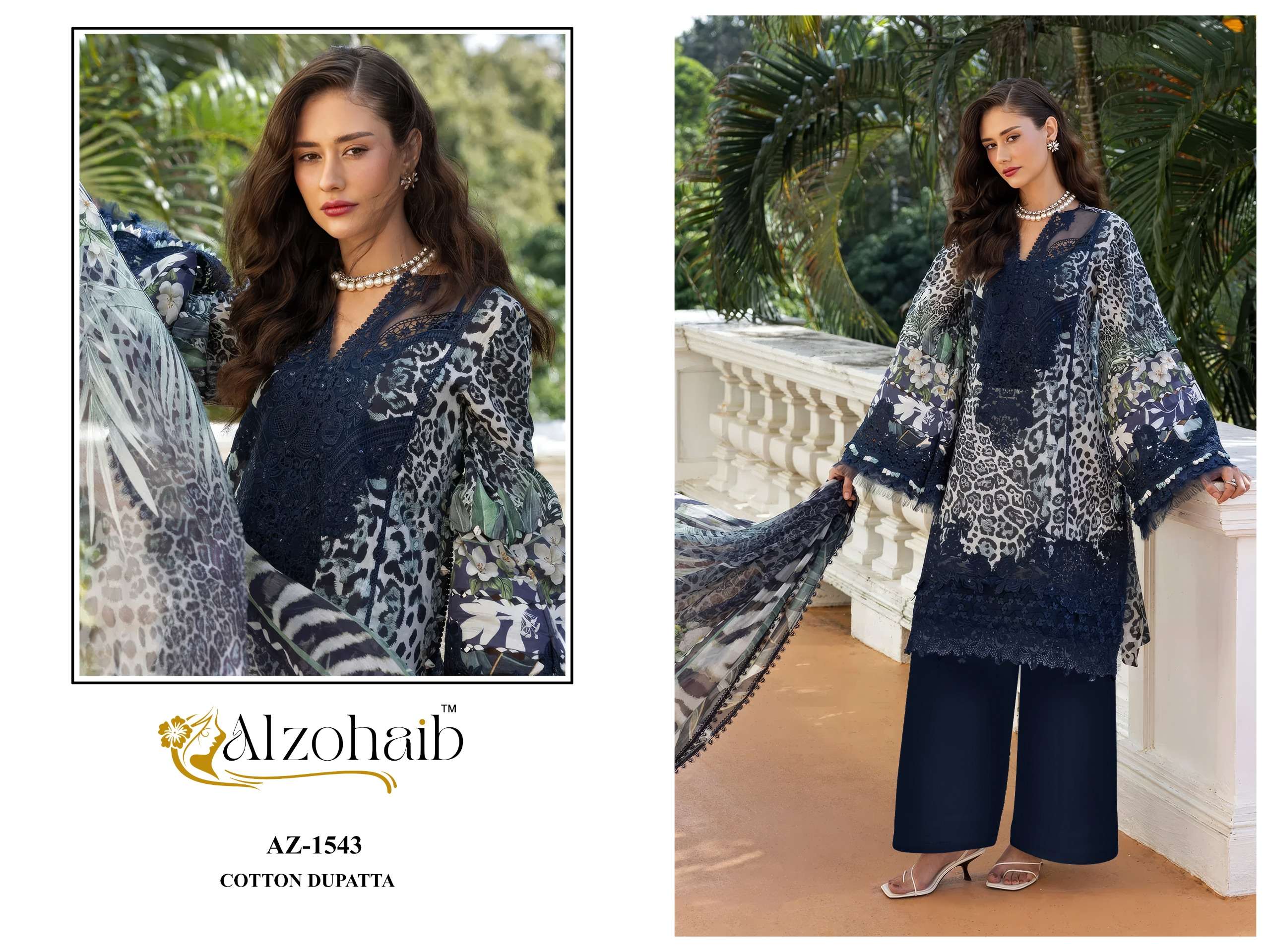 AL ZOHAIB AZIZA VOL 1 NEW DESIGNS COTTON EMBROIDERY DESIGNER WORK SALWAR KAMEEZ 