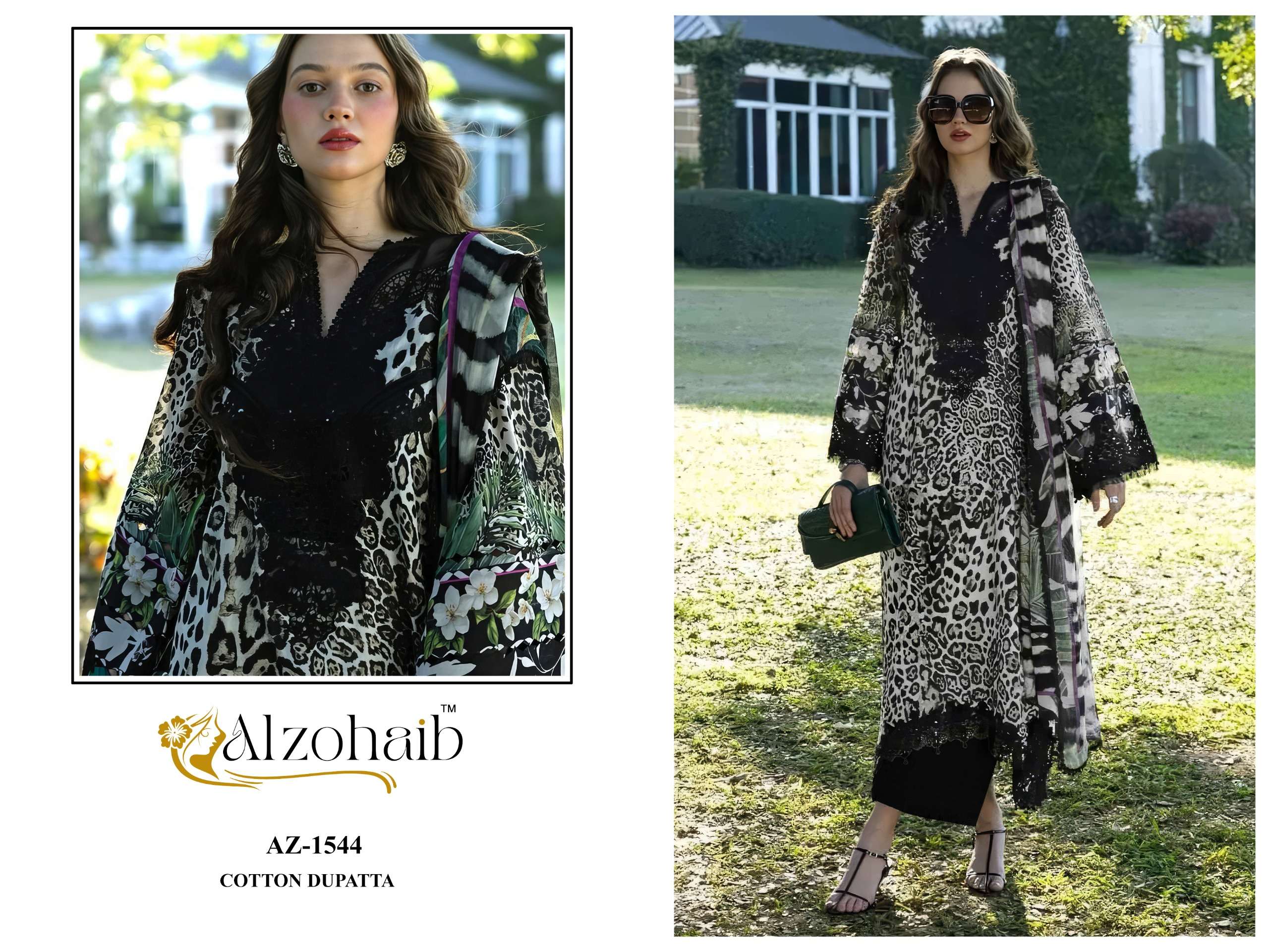 AL ZOHAIB AZIZA VOL 1 NEW DESIGNS COTTON EMBROIDERY DESIGNER WORK SALWAR KAMEEZ 